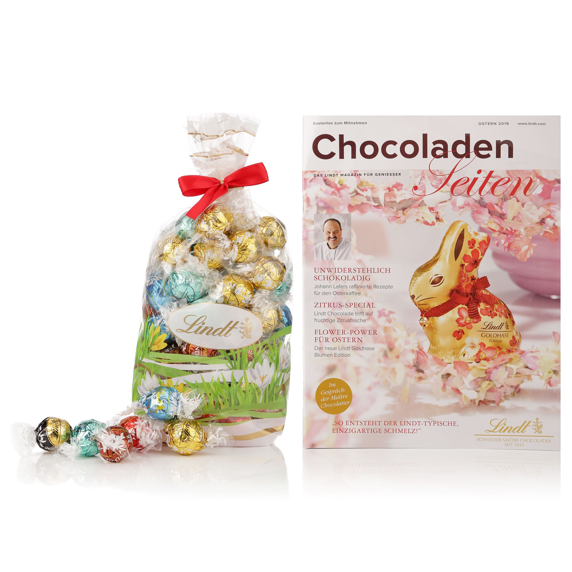 LINDT Lindor Kugeln 6 Sorten im Frühlingsbeutel Inhalt ...