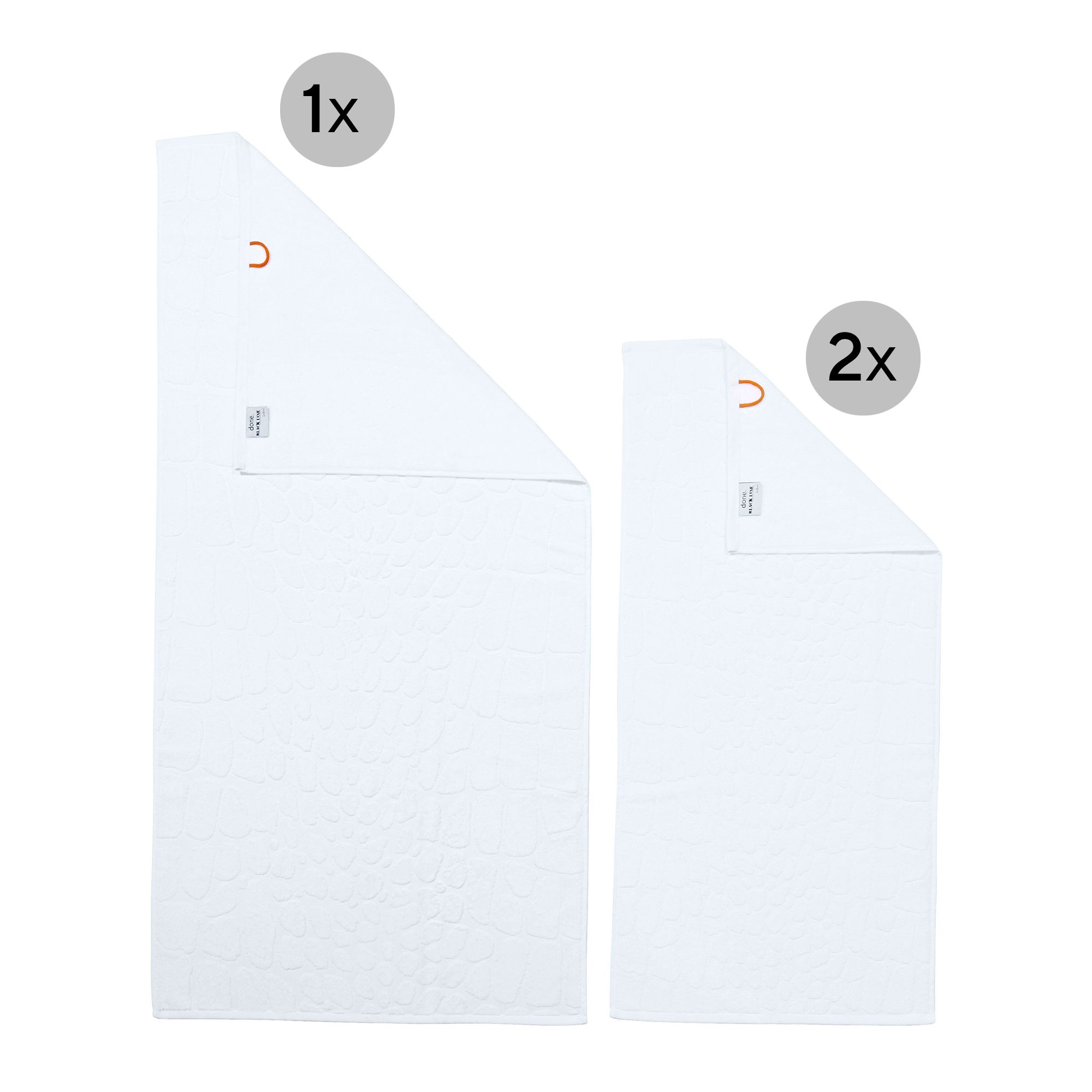 done.® Handtuch-Set CROCO uni 100% Baumwolle 3tlg.