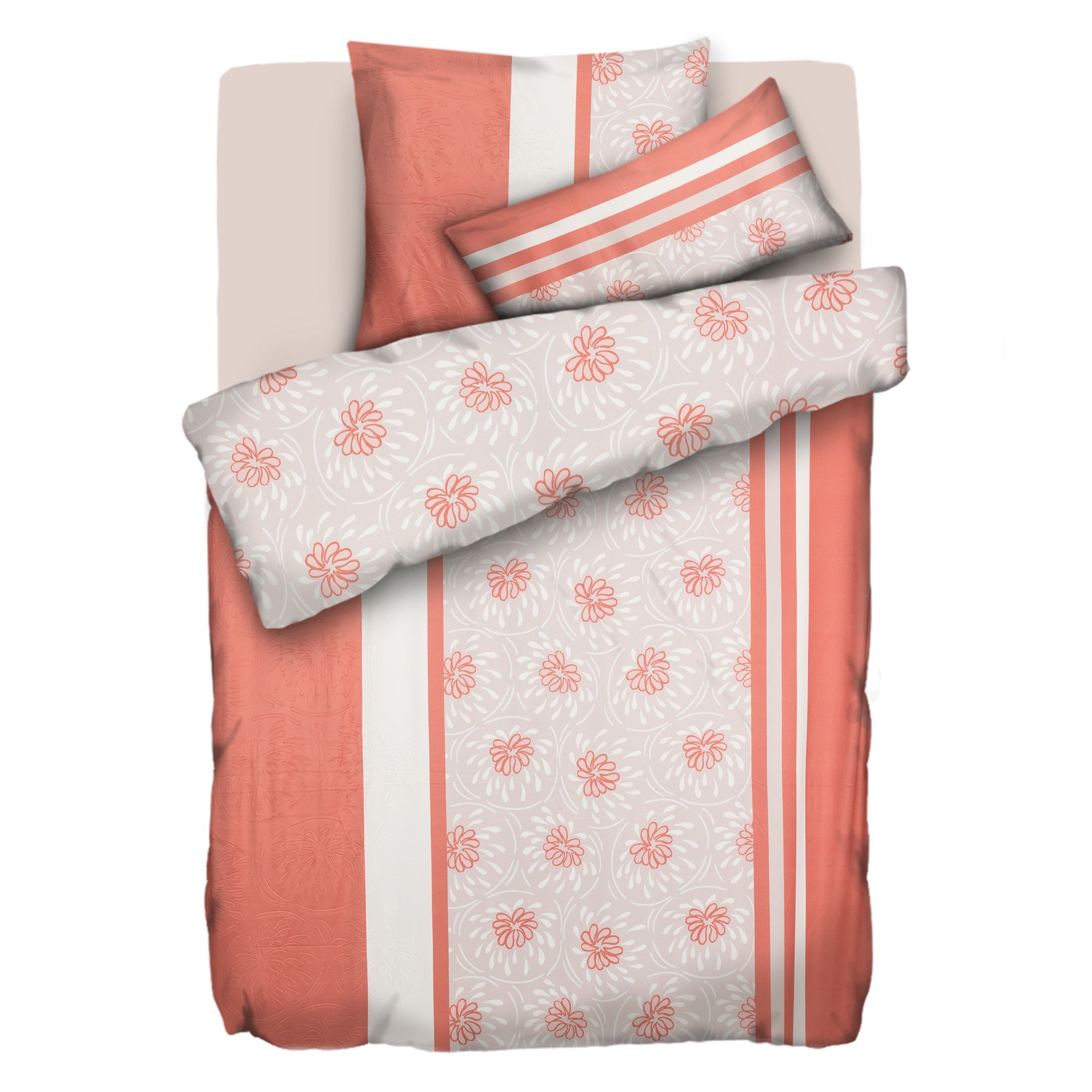 JERYMOOD Wendebettwäsche abstrakte Blumen Mikrofaser Jersey Einzelbett, 4tlg.