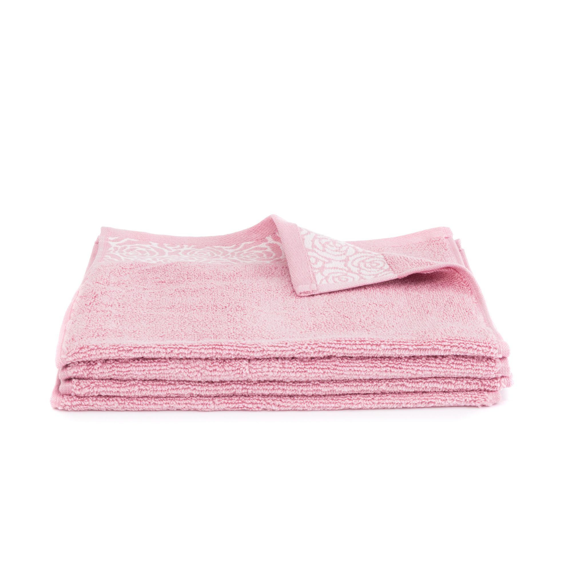 SEEDÜNE 4 Gästetücher Jacquard-Rosenbordüre 100% Baumwolle ca. 30x50cm