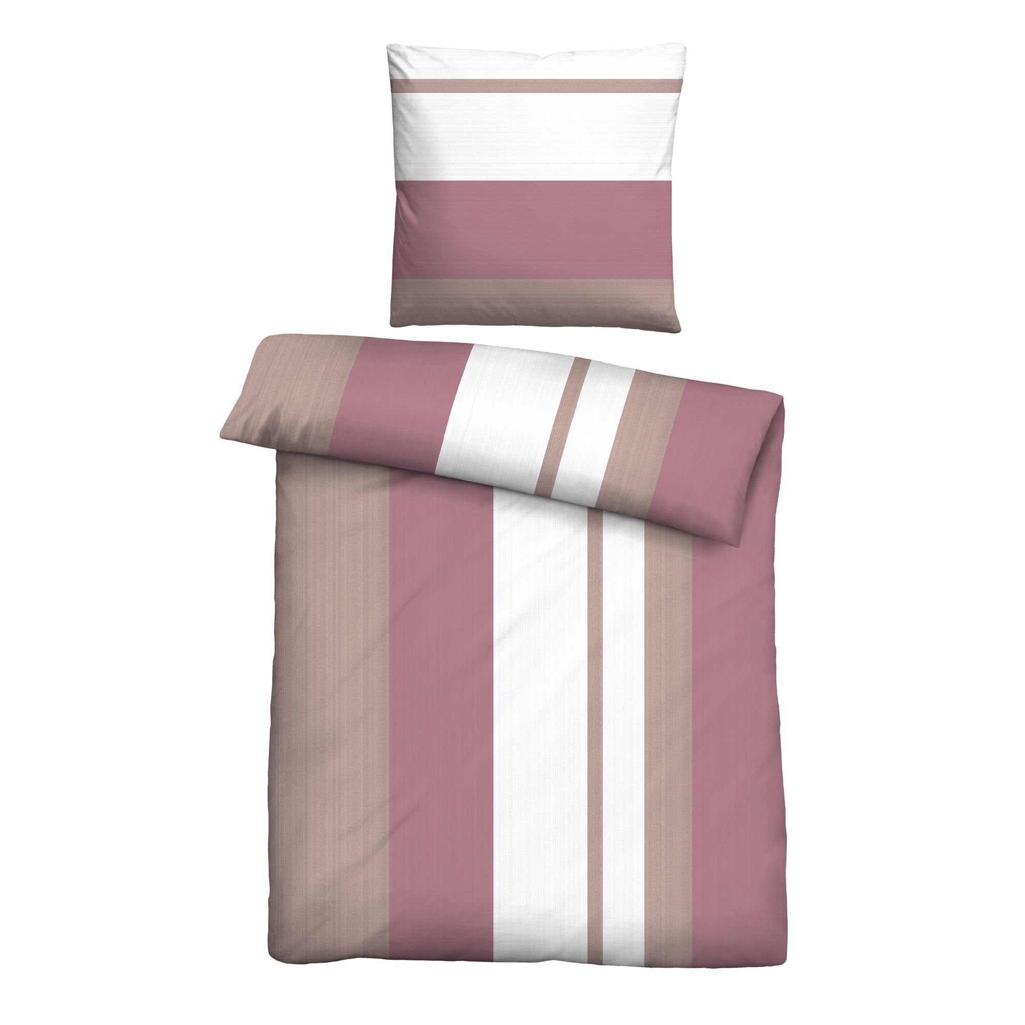 Castell® Bettwäsche Längsstreifen Baumwoll Feinbiber Einzelbett, 2tlg.