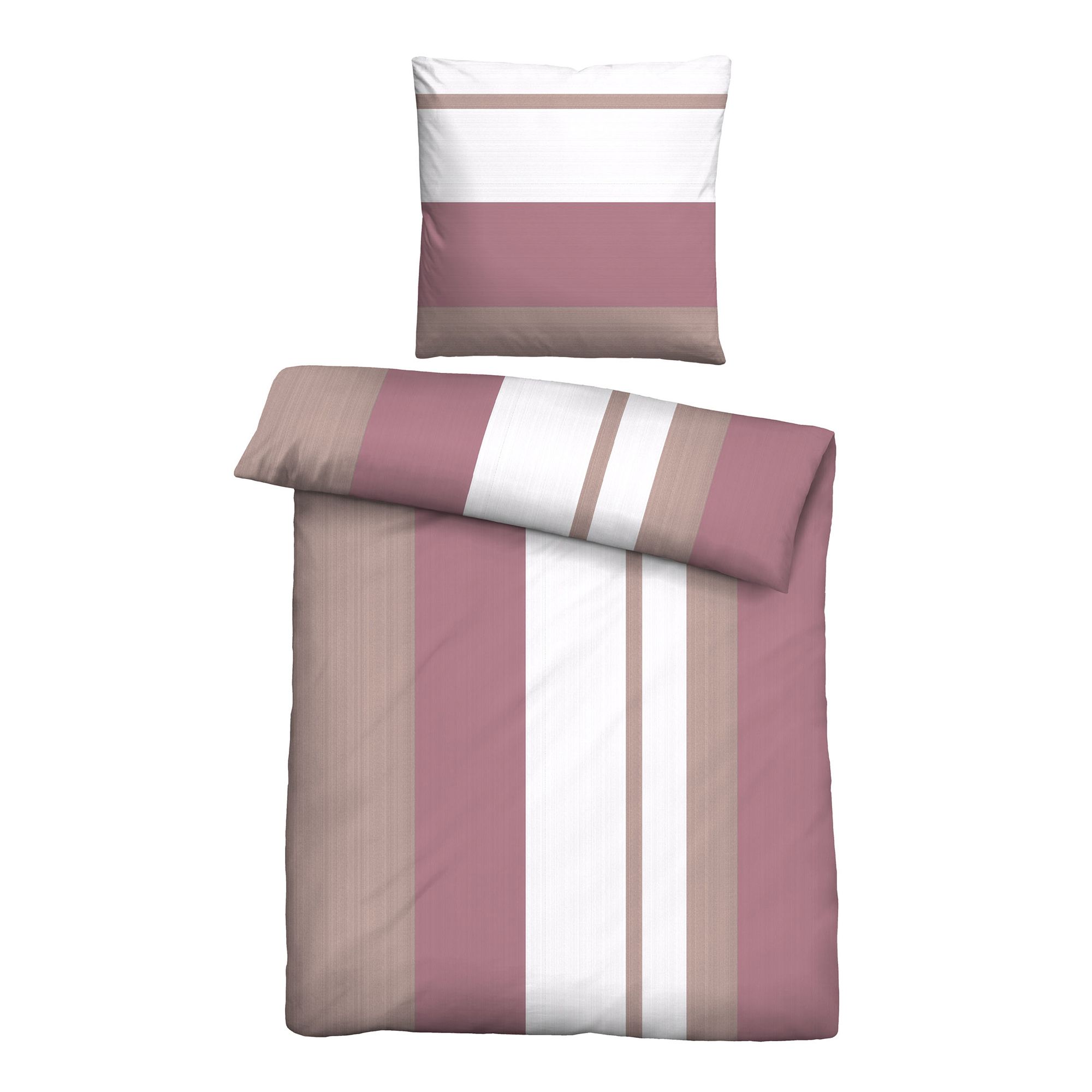 Castell® Bettwäsche Längsstreifen Baumwoll Feinbiber Einzelbett, 2tlg.