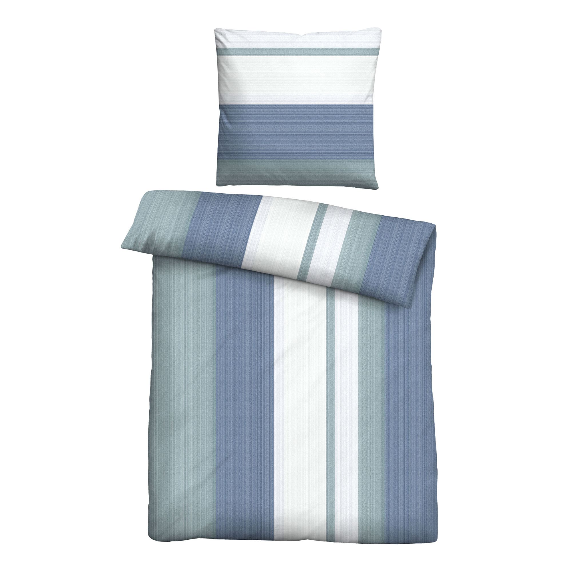 Castell® Bettwäsche Längsstreifen Baumwoll Feinbiber Einzelbett, 2tlg.