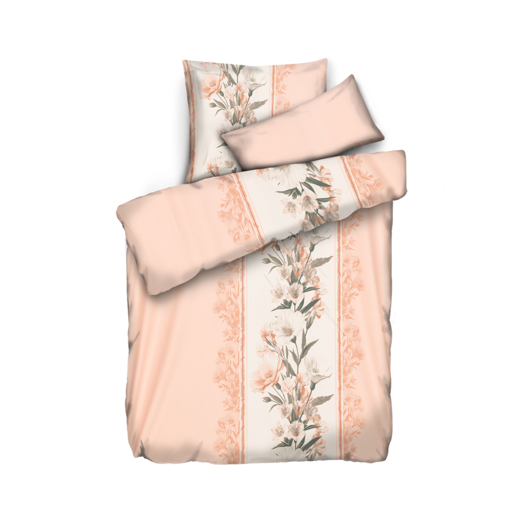 WINTERENGEL Pemium Bettwäsche bunte Blumenranke Mikrofaser Flanell Einzelbett, 3tlg.
