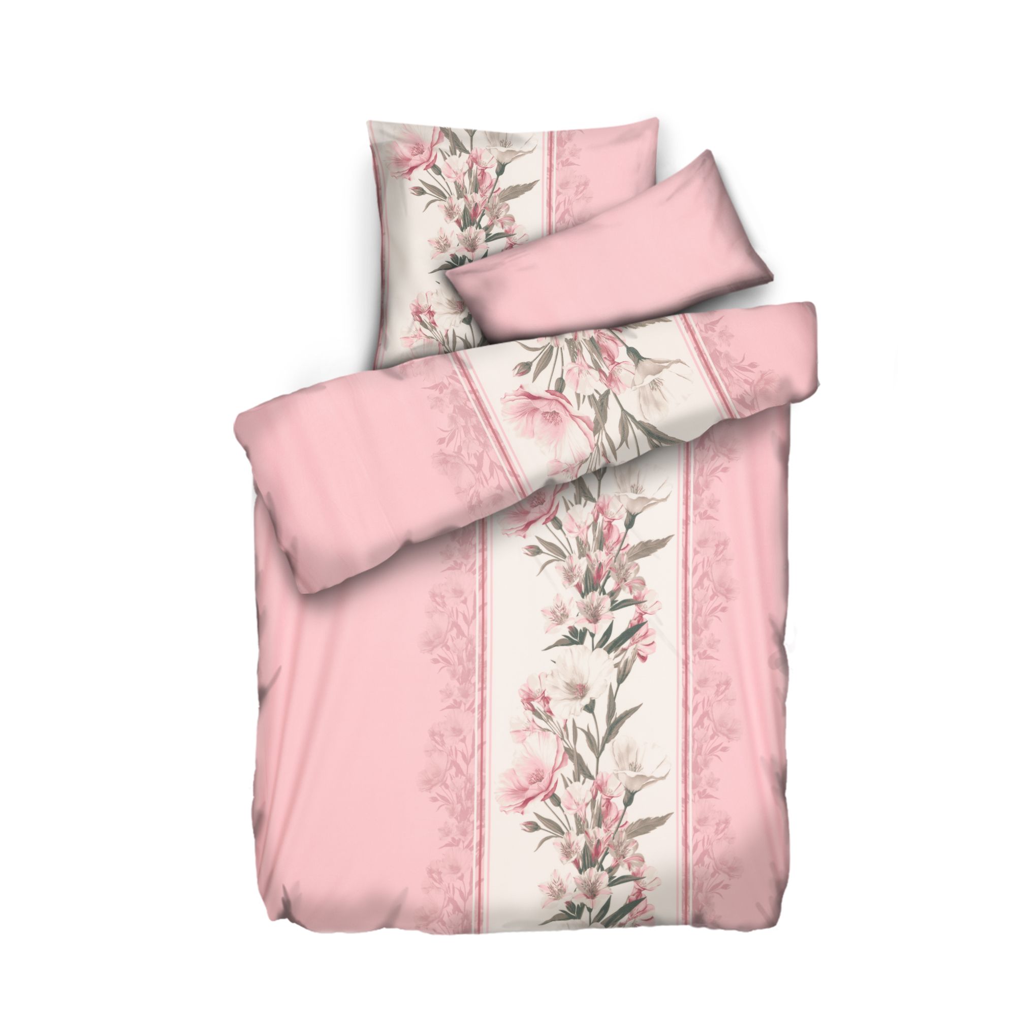 WINTERENGEL Pemium Bettwäsche bunte Blumenranke Mikrofaser Flanell Einzelbett, 3tlg.
