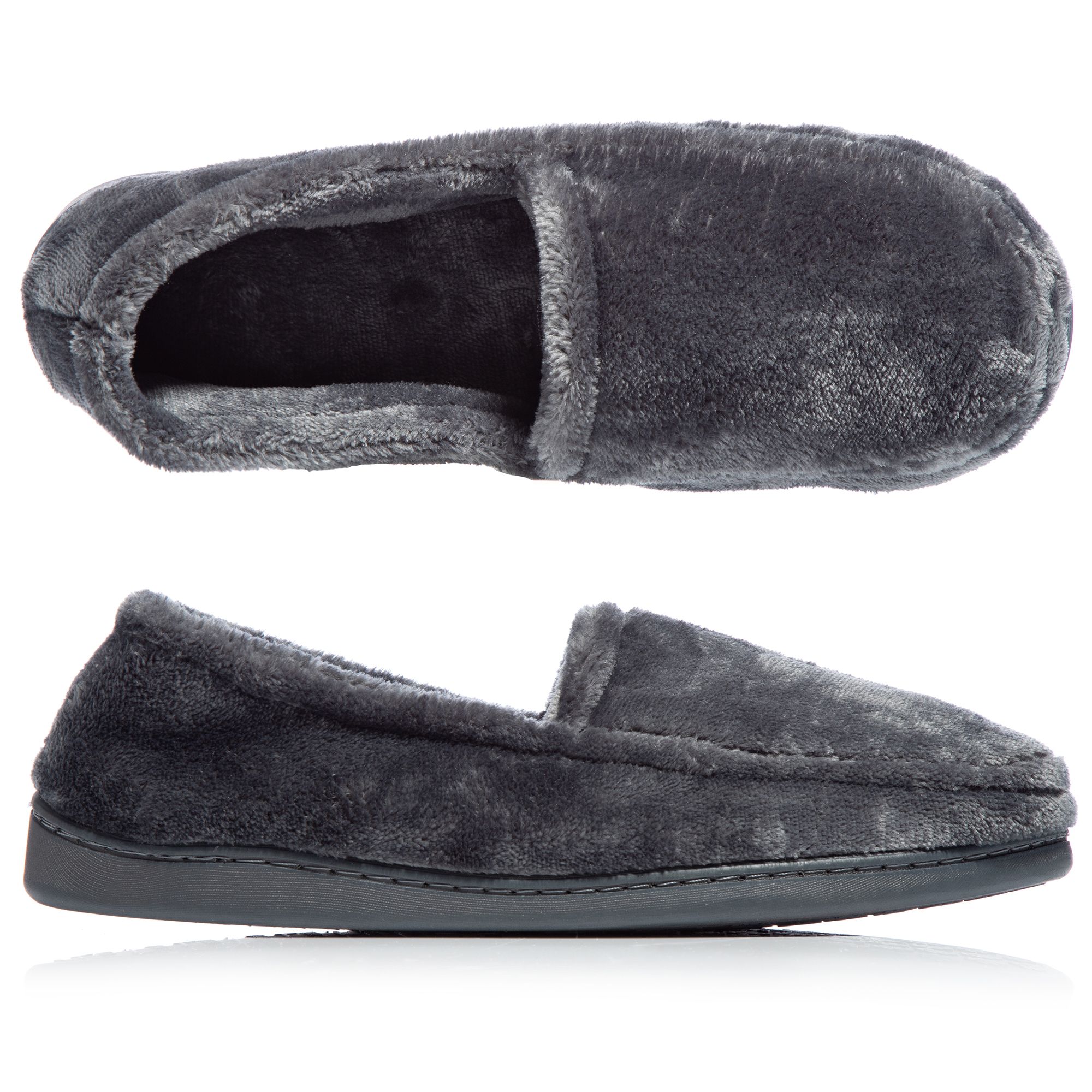 MONT CHALET Herren-Hausschuh geschlossene Form Mikrofaser Chinchilla weich gepolstert