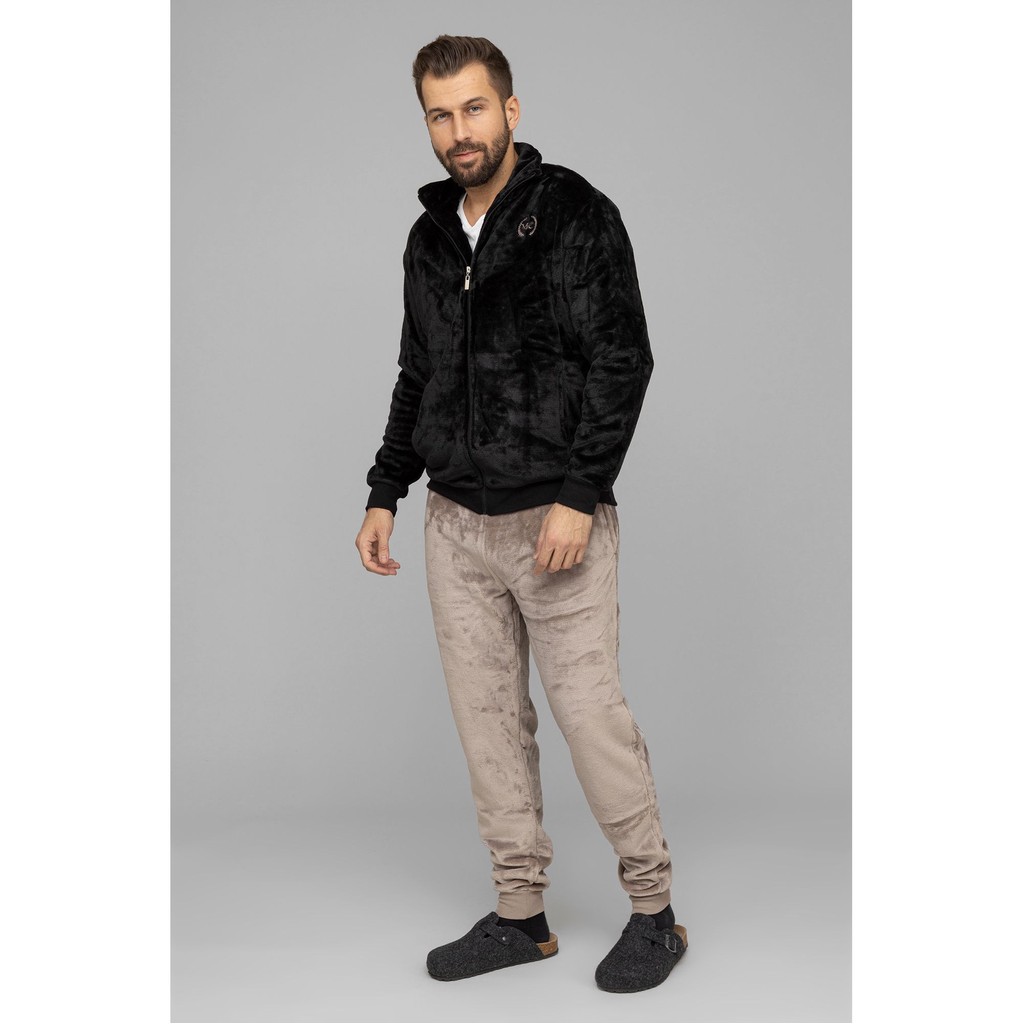 B-Ware MONT CHALET uni Herren-Hausanzug Mikrofaser Chinchilla 2tlg.