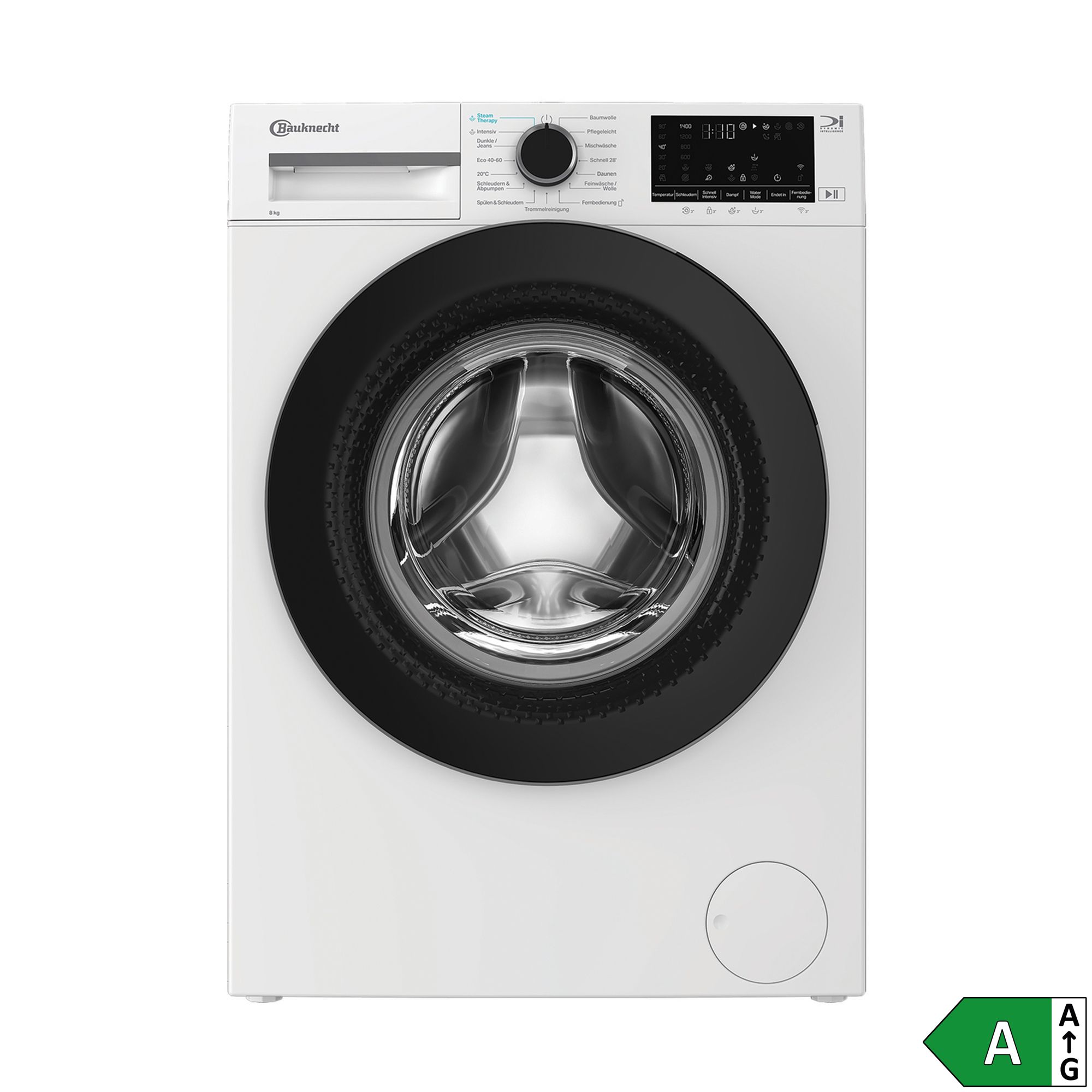 BAUKNECHT Waschmaschine 8 kg EEK A - 10% Steam Technologie 2J.Herstellergarantie, Energieeffizienzklasse A