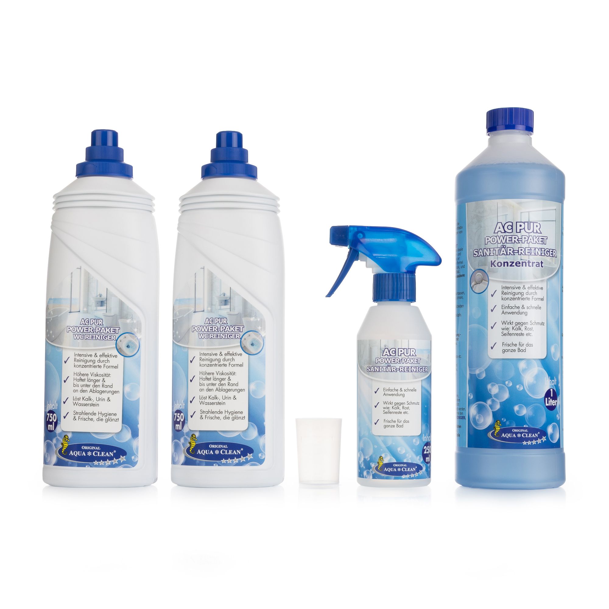 AQUA CLEAN PUR WC- & Sanitär Power-Duo mit Intensivreinigung 1l & 2x 750ml
