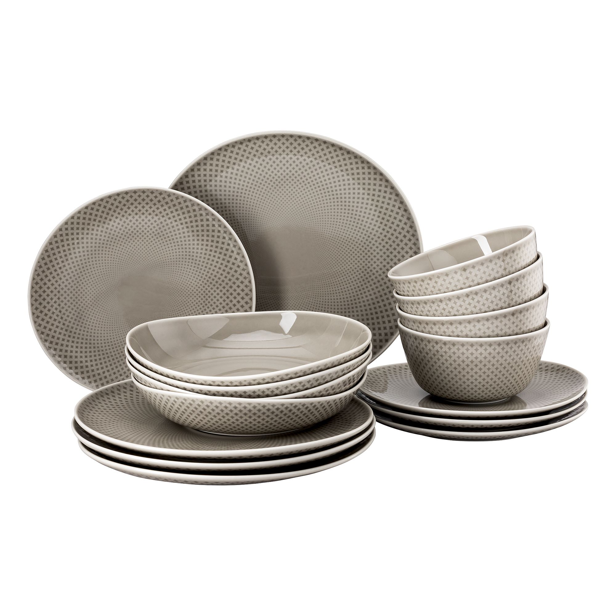 ROSENTHAL Geschirr-Set Junto aus Porzellan 16tlg. für 4 Personen