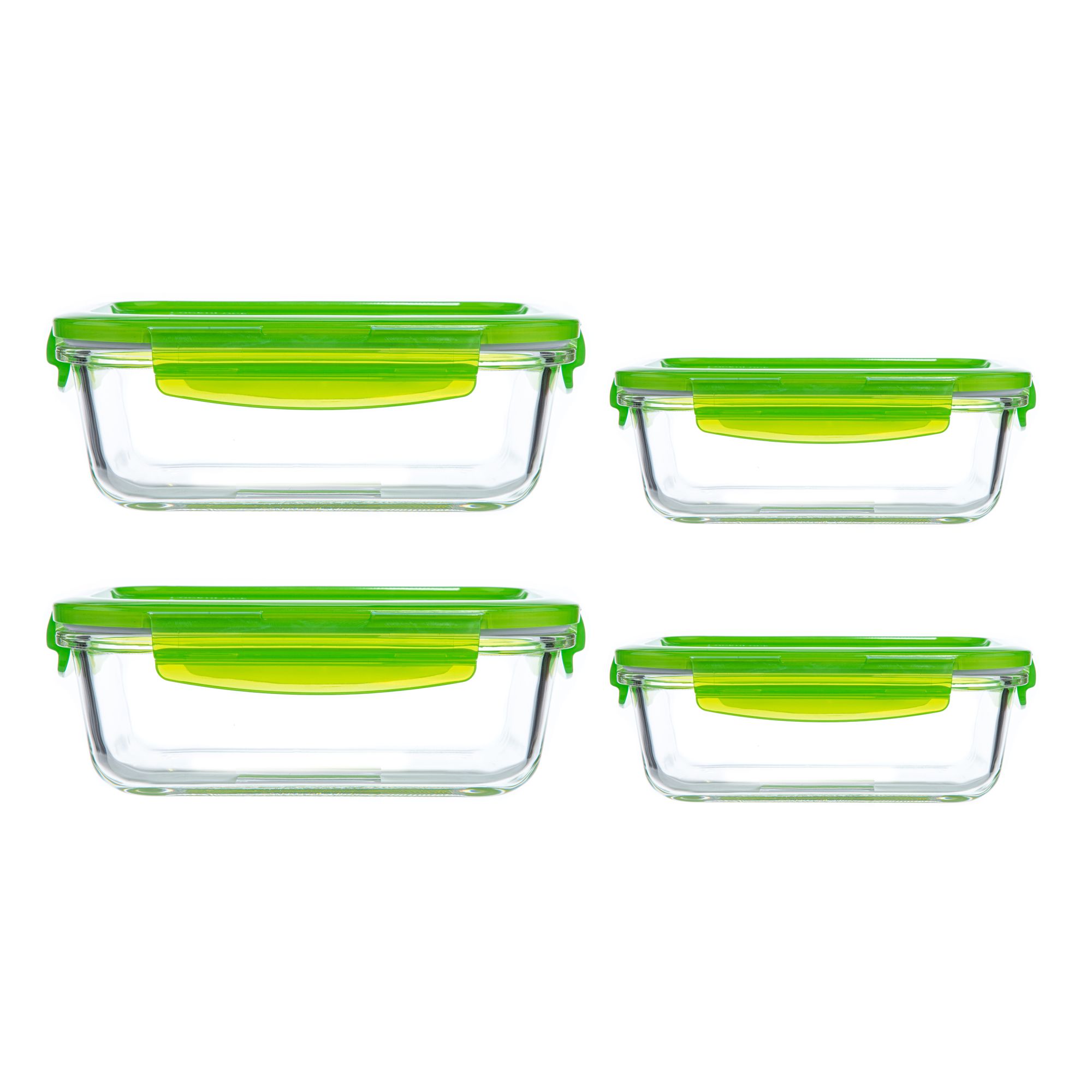 LocknLock 4 Frischhaltedosen aus Borosilikatglas mit Dampfventil 2x630ml und 2x2L