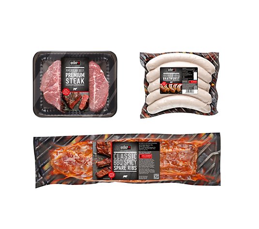 GOURMETFLEISCH Weber® BBQ-Box Premium Steak, Ribs & Iberico Bratwurst Inhalt 1.740g