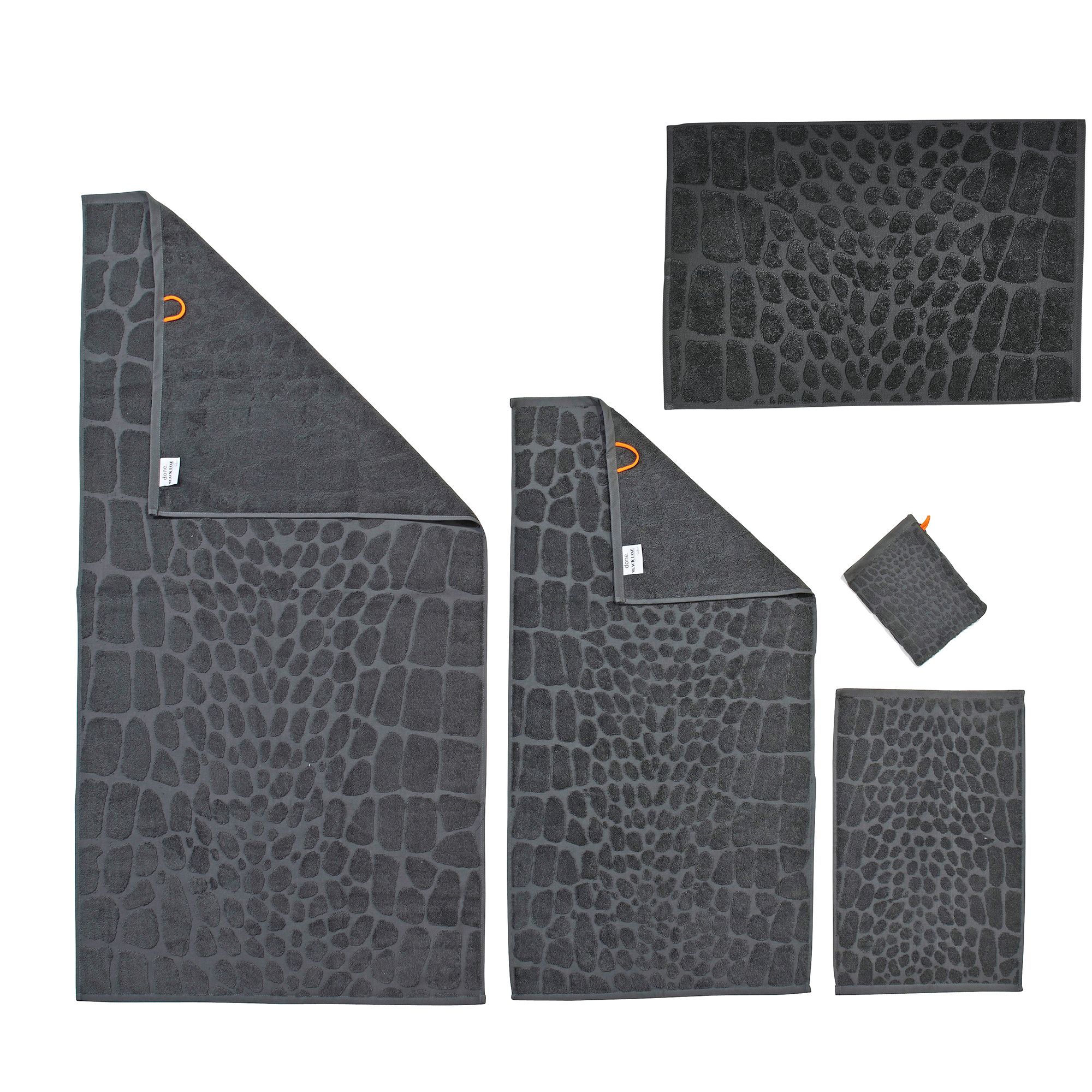 done.® Frottier-Set CROCO uni 100% Baumwolle inkl.Badvorleger,5tlg