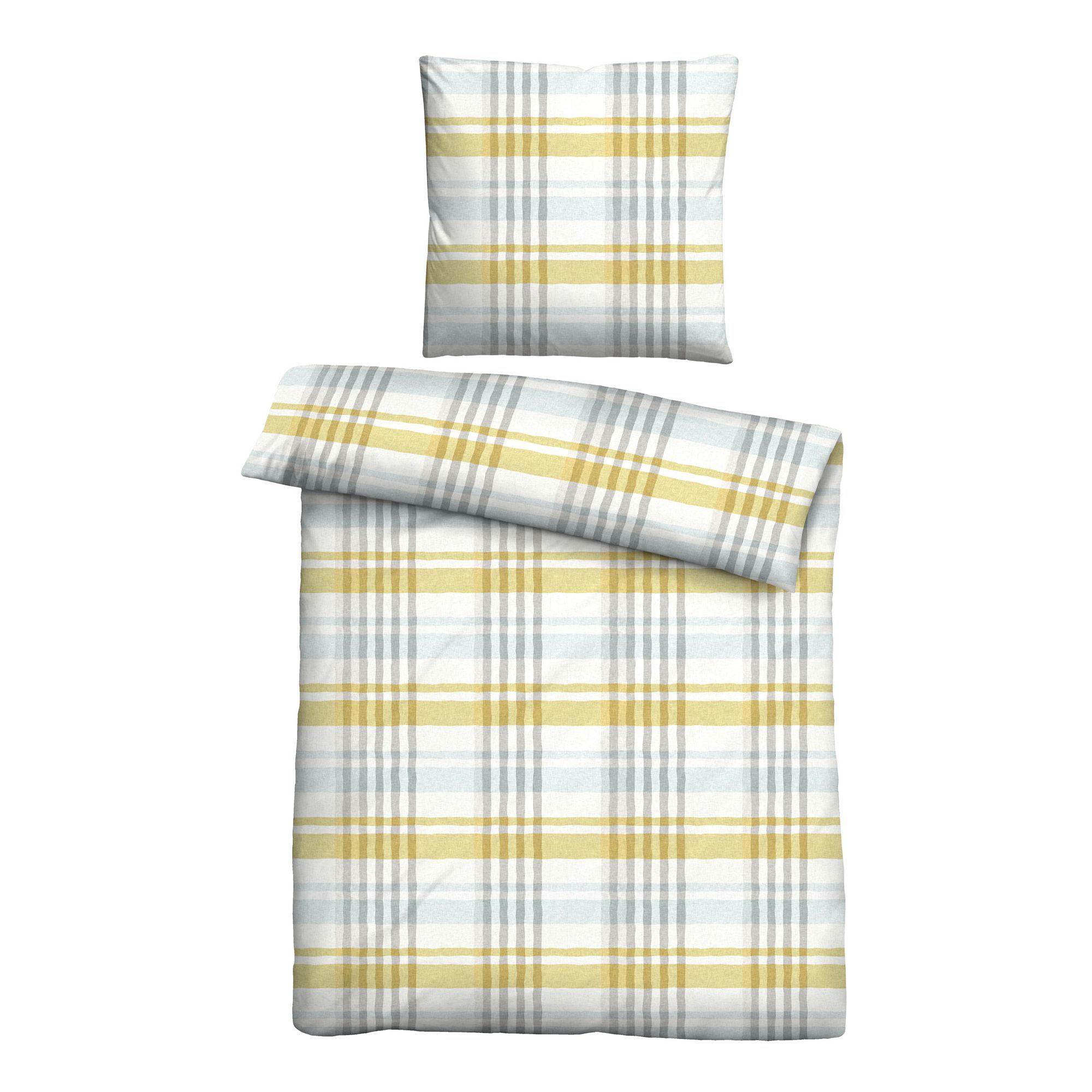 Castell® Bettwäsche Karos Baumwoll Seersucker Einzelbett, 2tlg.