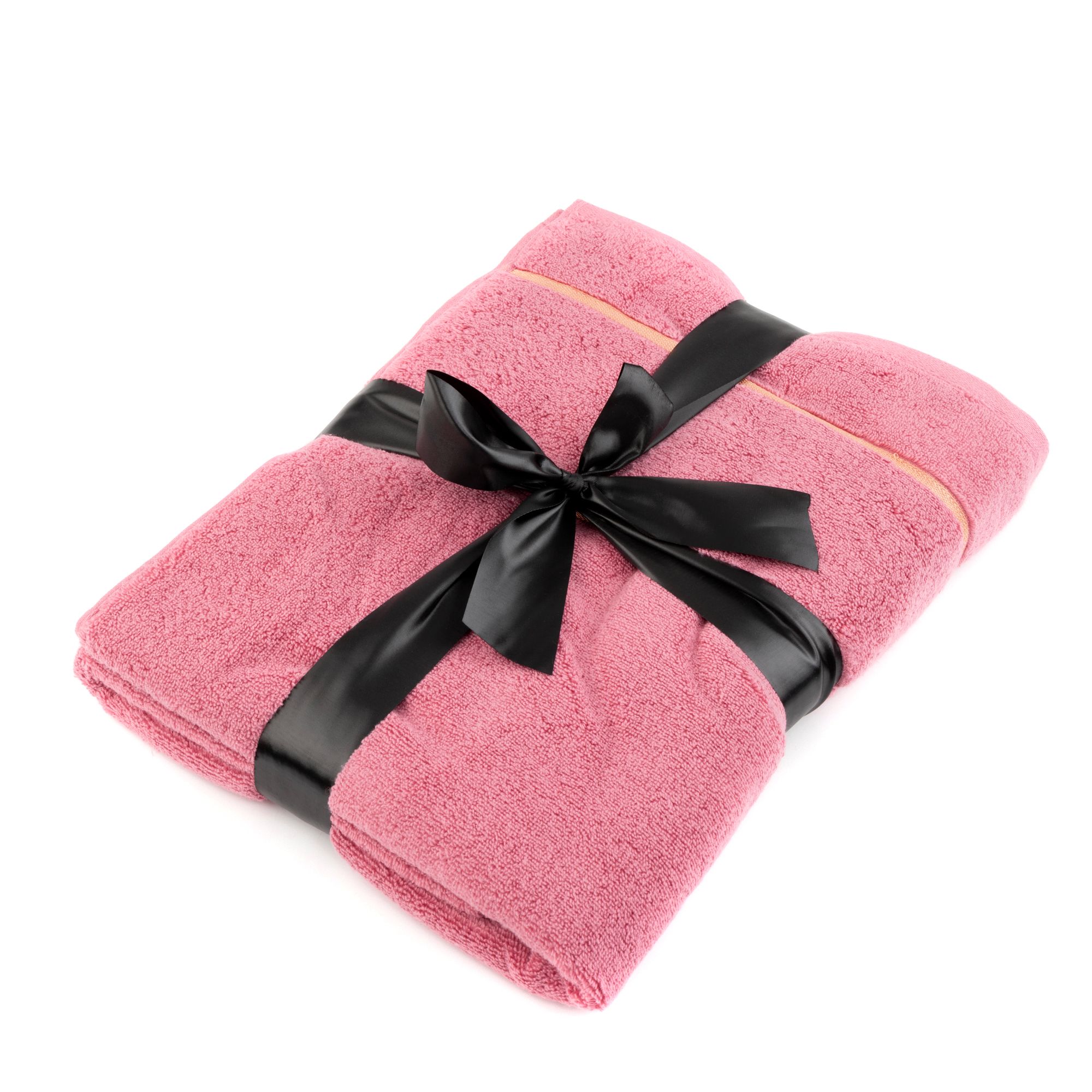 SEEDÜNE 1 Saunatuch 80x140cm goldene Bordüre 100% Baumwolle inkl. Schleife