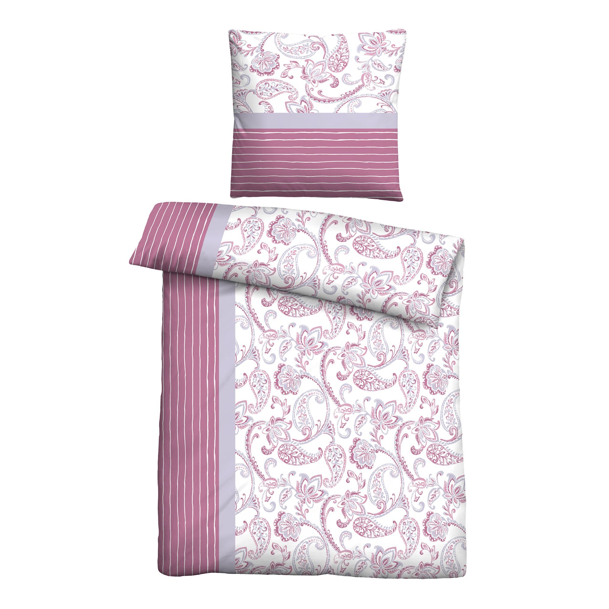 Castell® Bettwäsche Paisley-Muster Baumwoll Feinbiber Einzelbett, 2tlg.