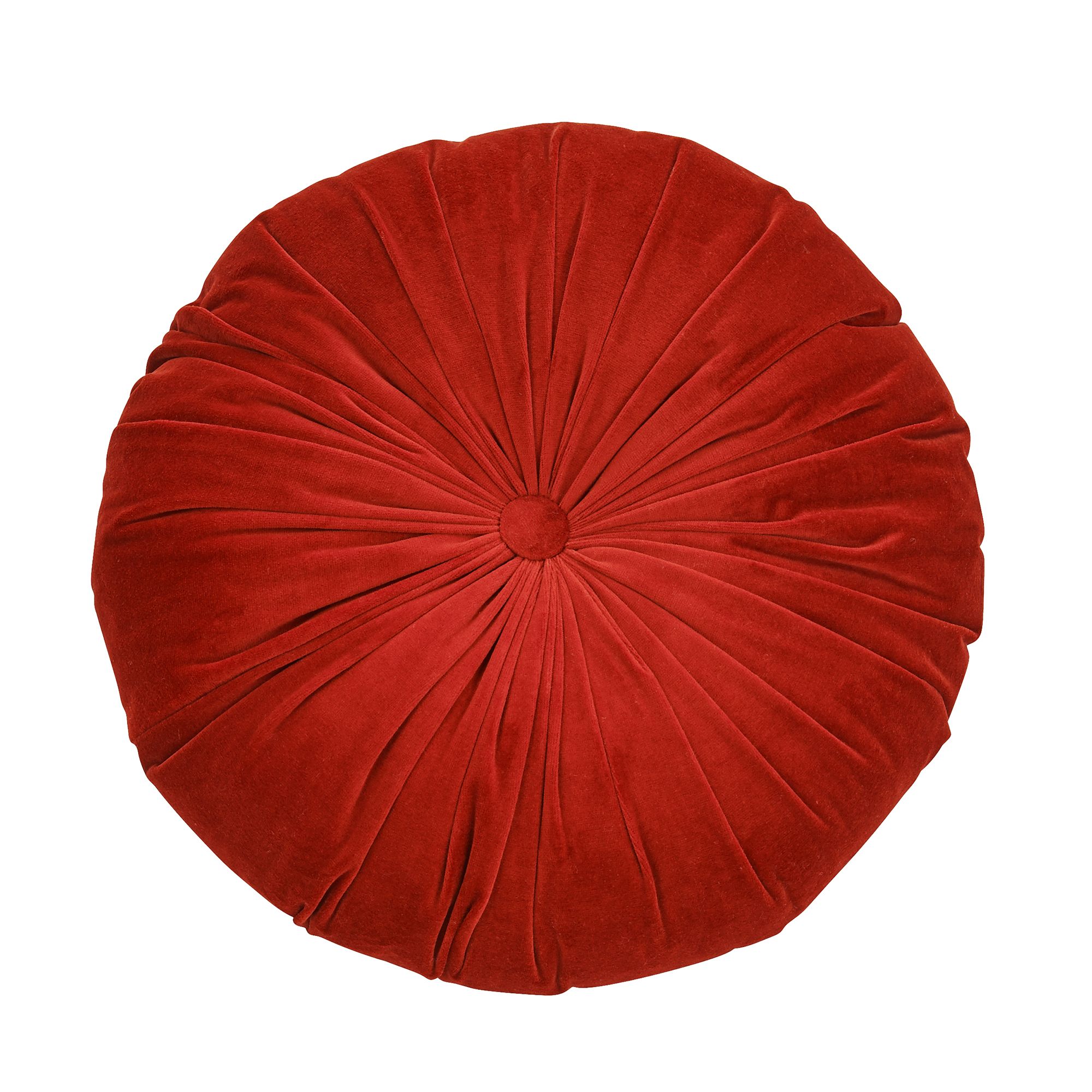 done.® rundes Dekokissen Raffung mit Zierknopf Samt waschbar