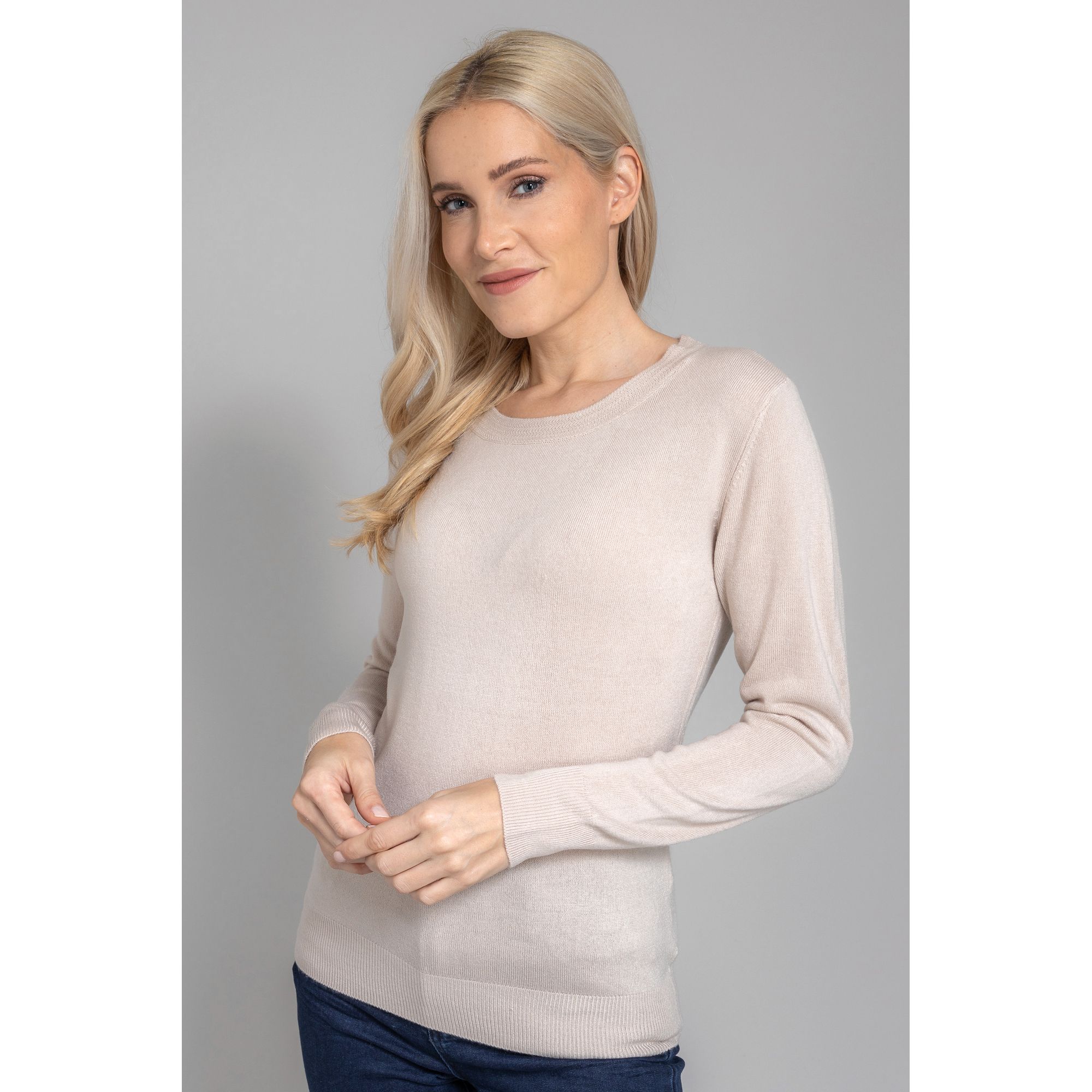 B-Ware CASHMASOFT Pullover, 1/1-Arm Cashmeregriff Rundhalsausschnitt