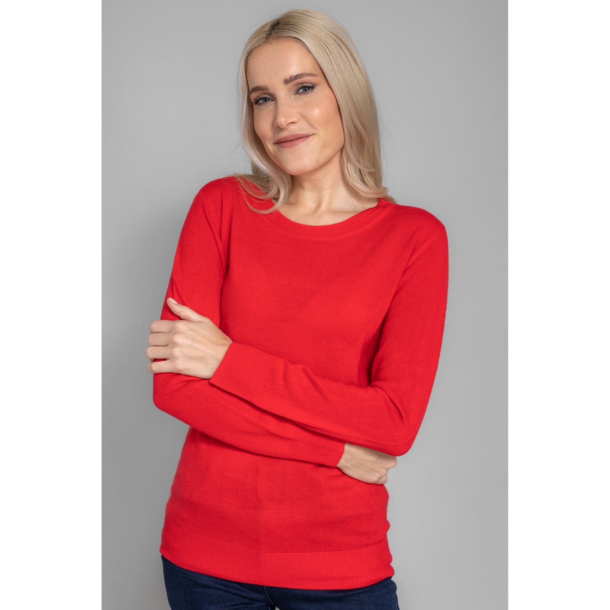 B-Ware CASHMASOFT Pullover, 1/1-Arm Cashmeregriff Rundhalsausschnitt