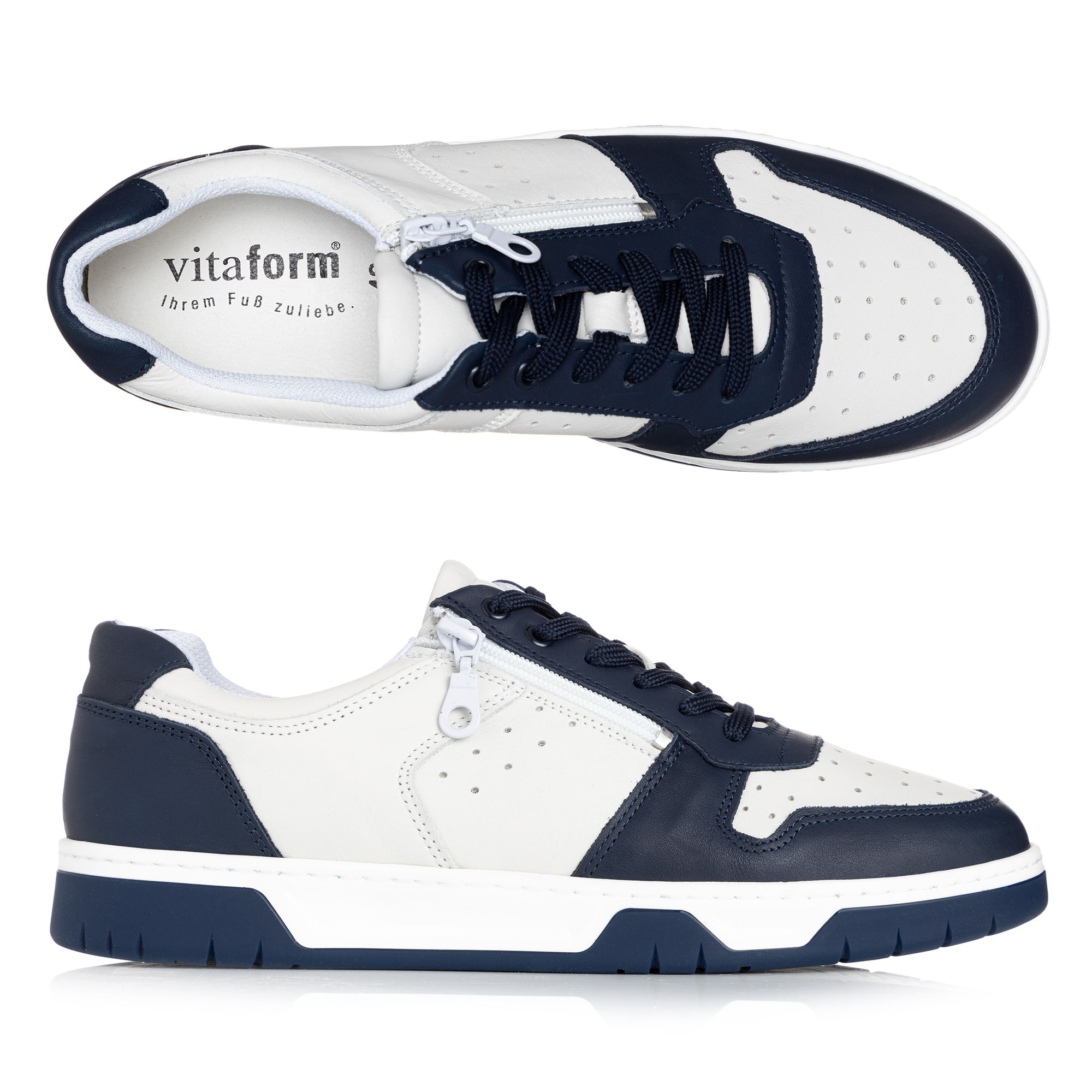 B-Ware VITAFORM Herren-Sneaker Softnappaleder Reißverschluss