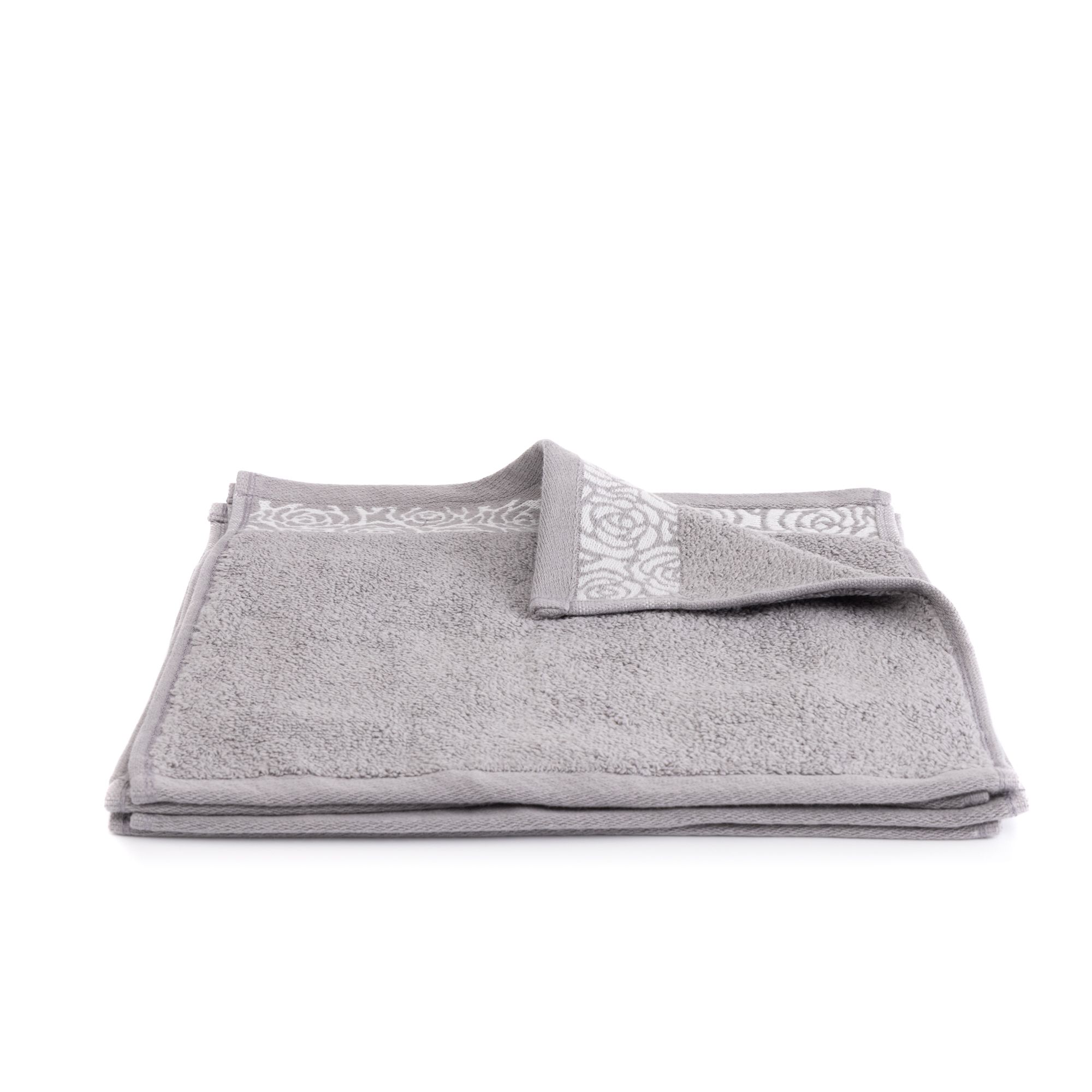 SEEDÜNE 4 Gesichtstücher Jacquard-Rosenbordüre 100% Baumwolle ca. 30x30cm