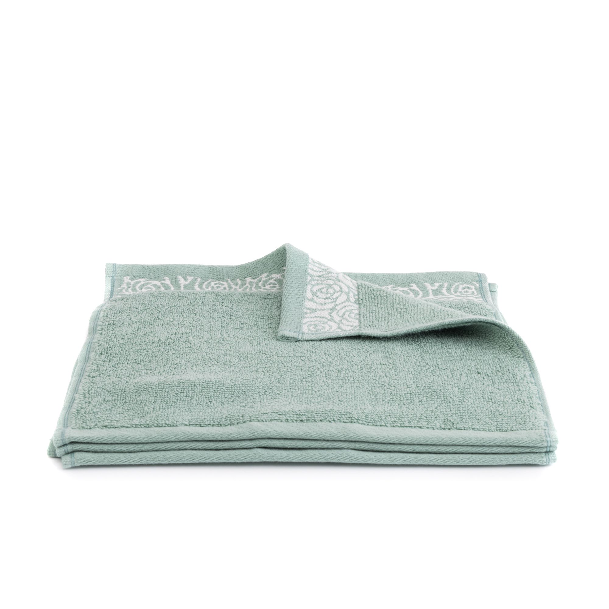 SEEDÜNE 4 Gesichtstücher Jacquard-Rosenbordüre 100% Baumwolle ca. 30x30cm