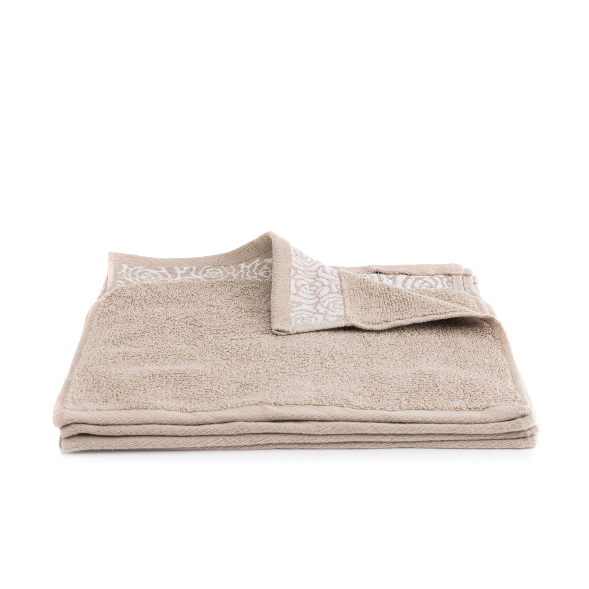 SEEDÜNE 4 Gesichtstücher Jacquard-Rosenbordüre 100% Baumwolle ca. 30x30cm