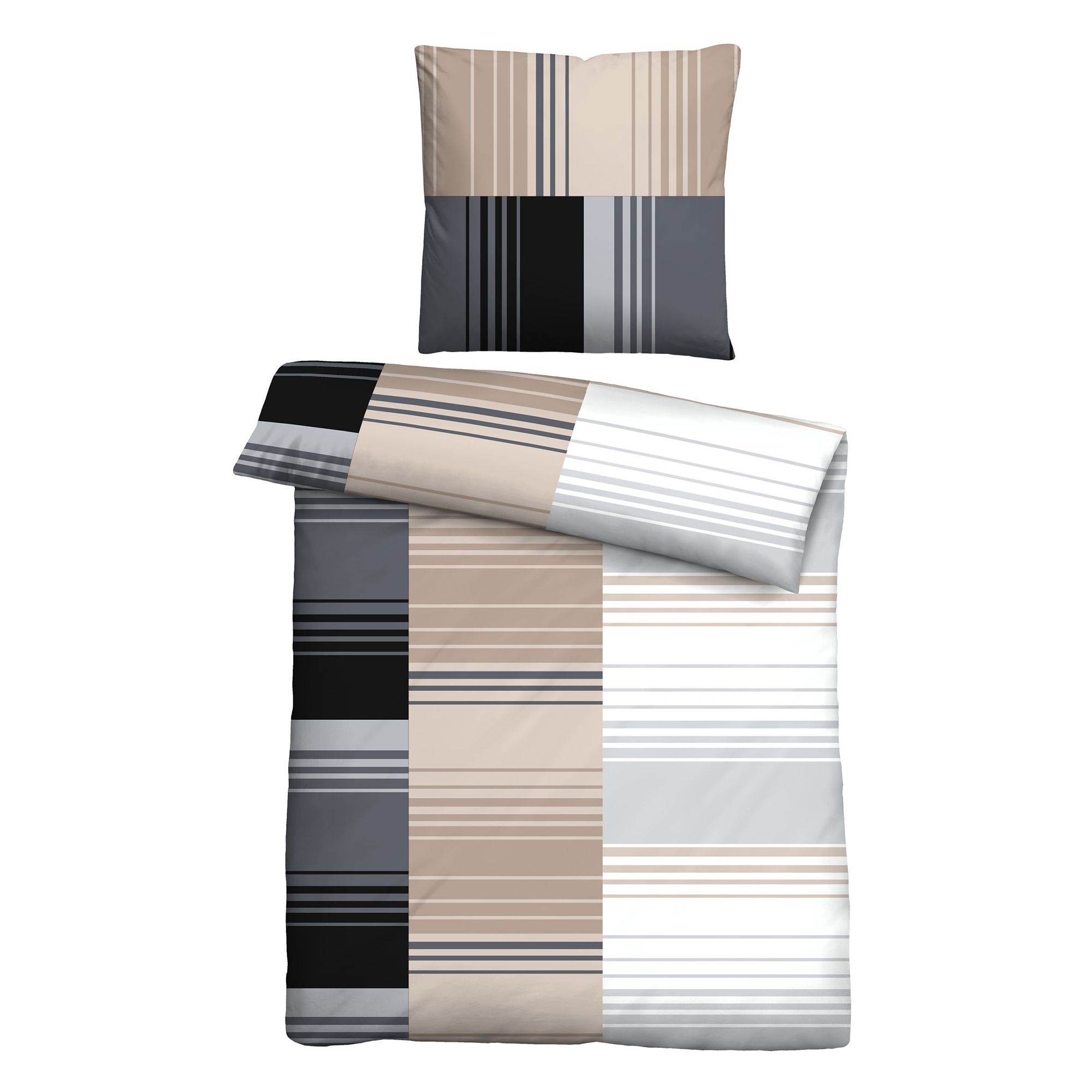 Castell® Bettwäsche Streifenmix Baumwoll Renforcé Einzelbett, 2tlg.