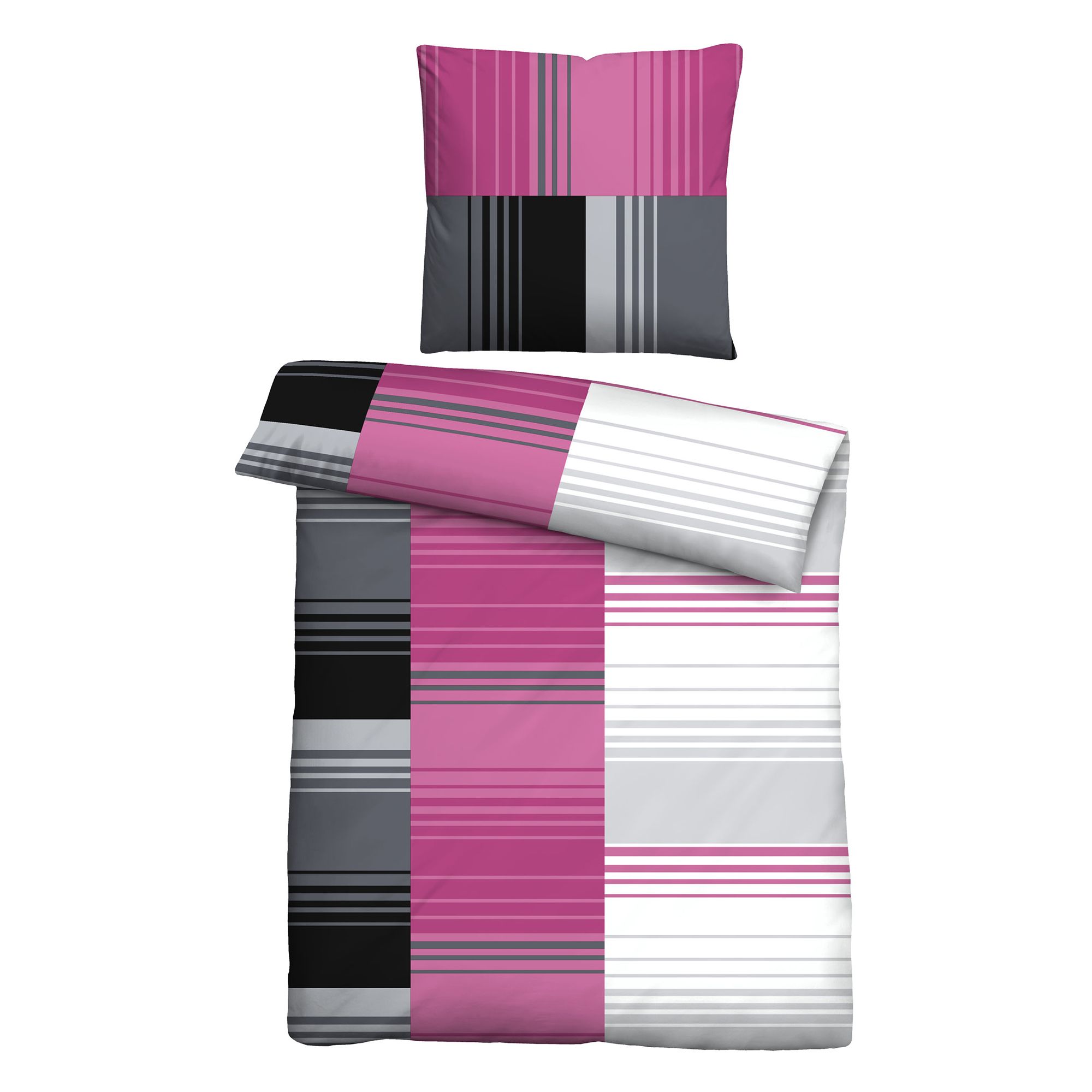 Castell® Bettwäsche Streifenmix Baumwoll Renforcé Einzelbett, 2tlg.