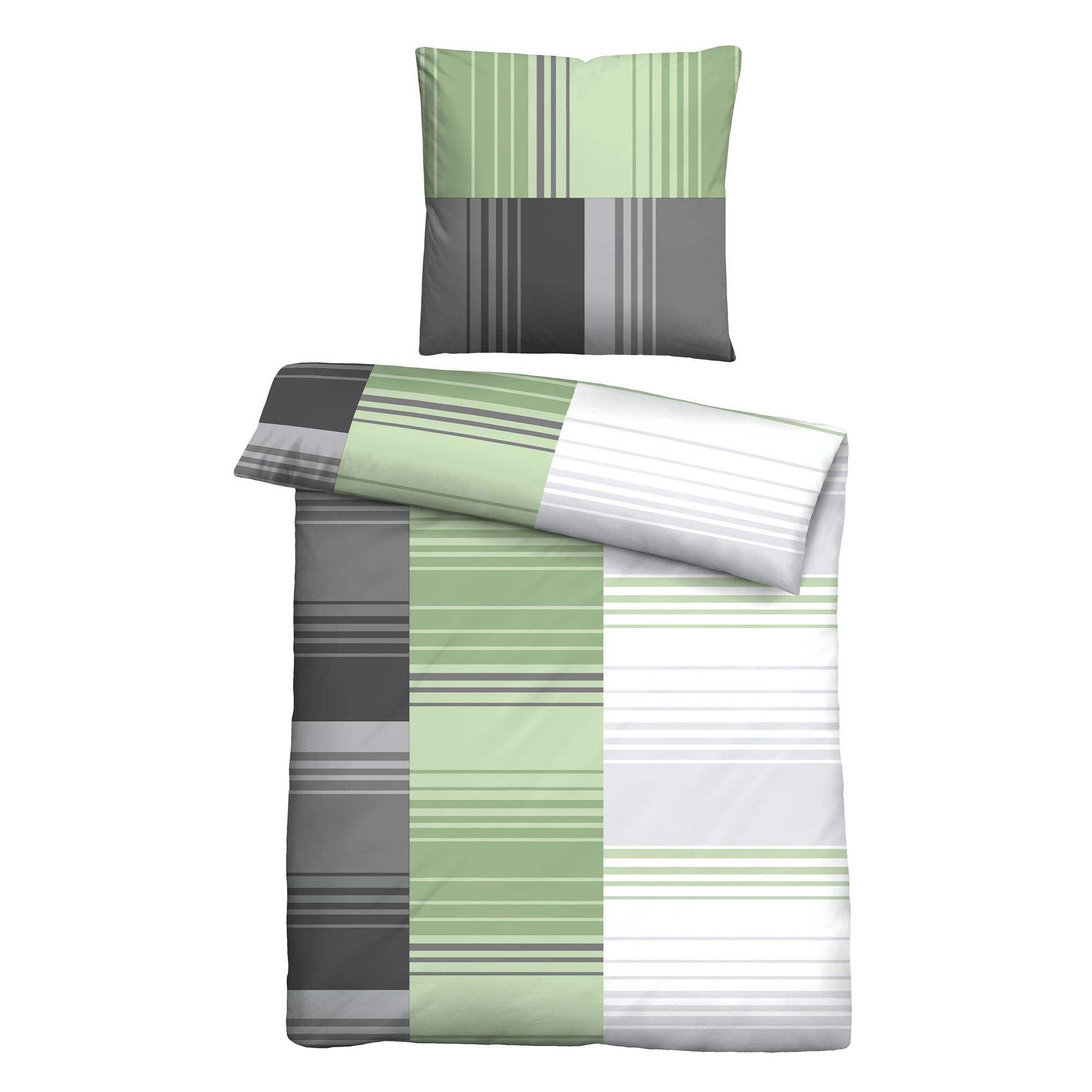 Castell® Bettwäsche Streifenmix Baumwoll Renforcé Einzelbett, 2tlg.