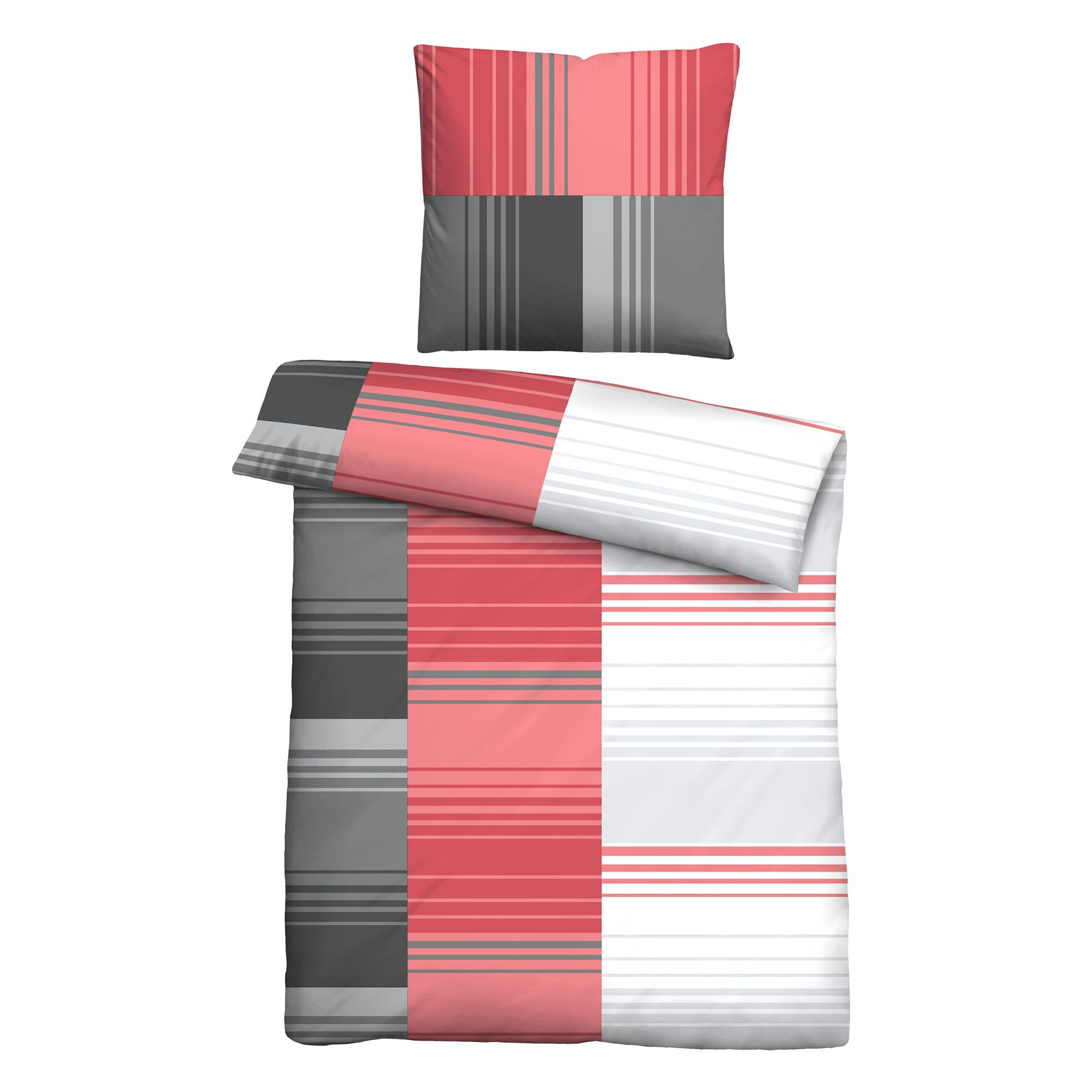 Castell® Bettwäsche Streifenmix Baumwoll Renforcé Einzelbett, 2tlg.