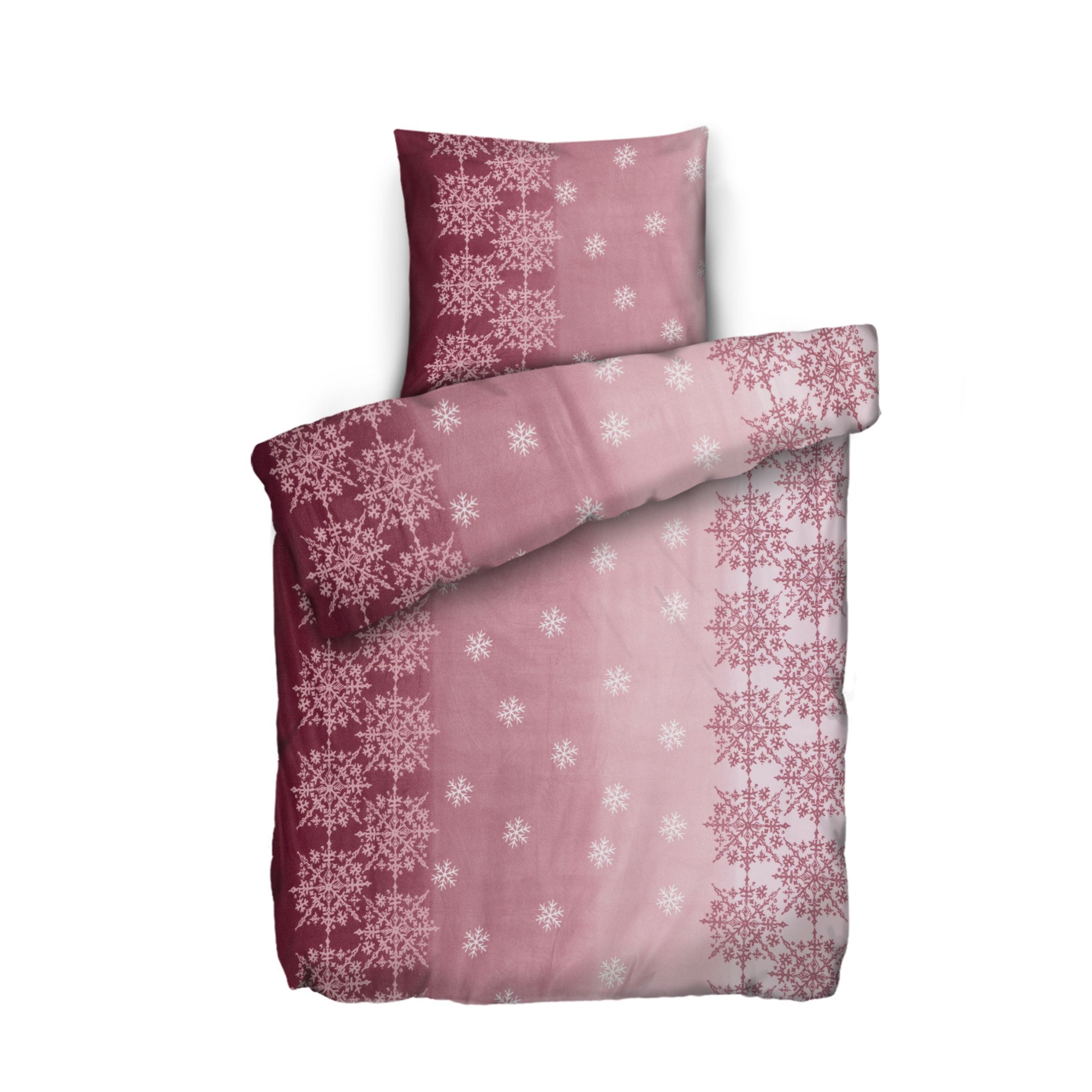 WINTERENGEL Bettwäsche Schneeflocken Mikrofaser Flanell Einzelbett, 2tlg.