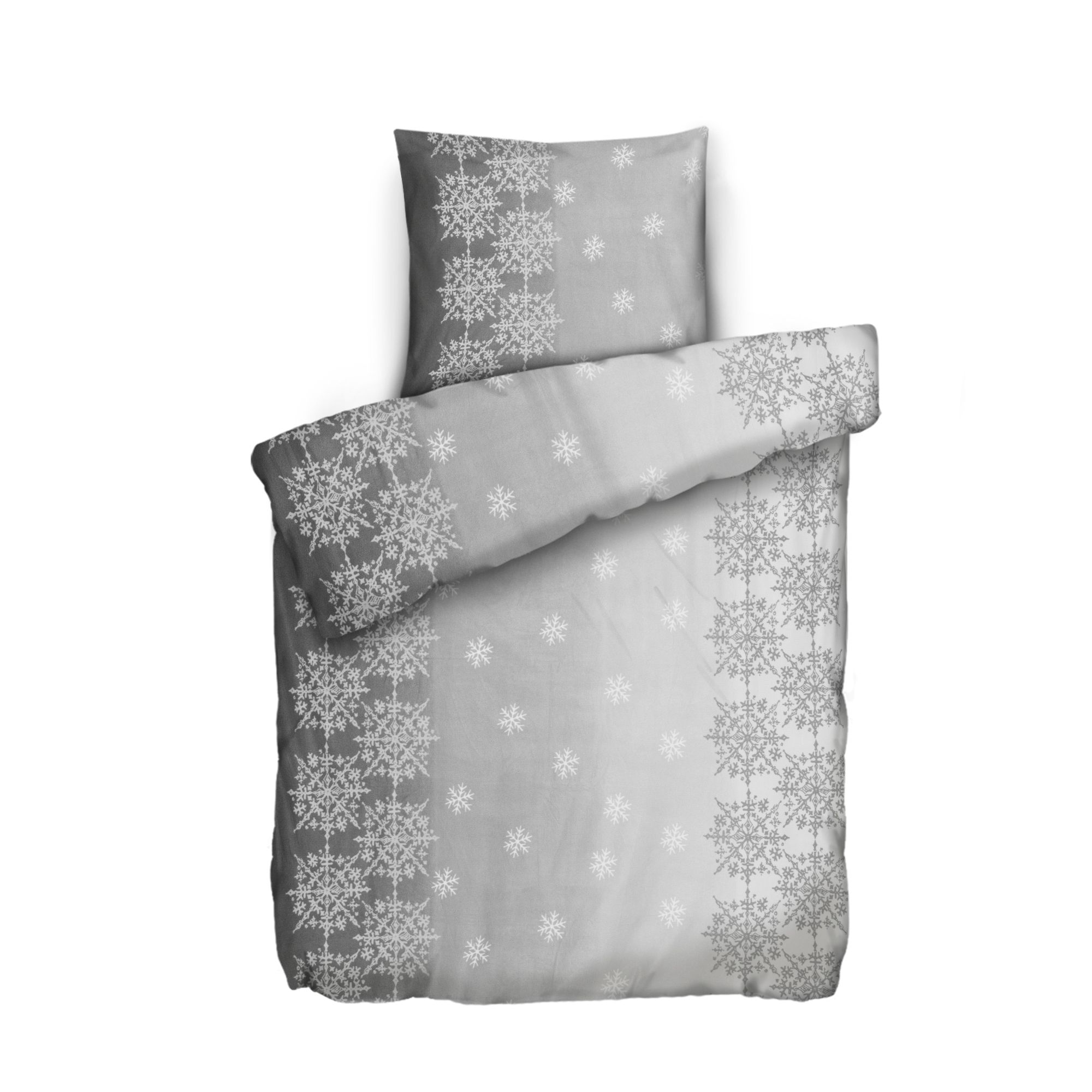 WINTERENGEL Bettwäsche Schneeflocken Mikrofaser Flanell Einzelbett, 2tlg.