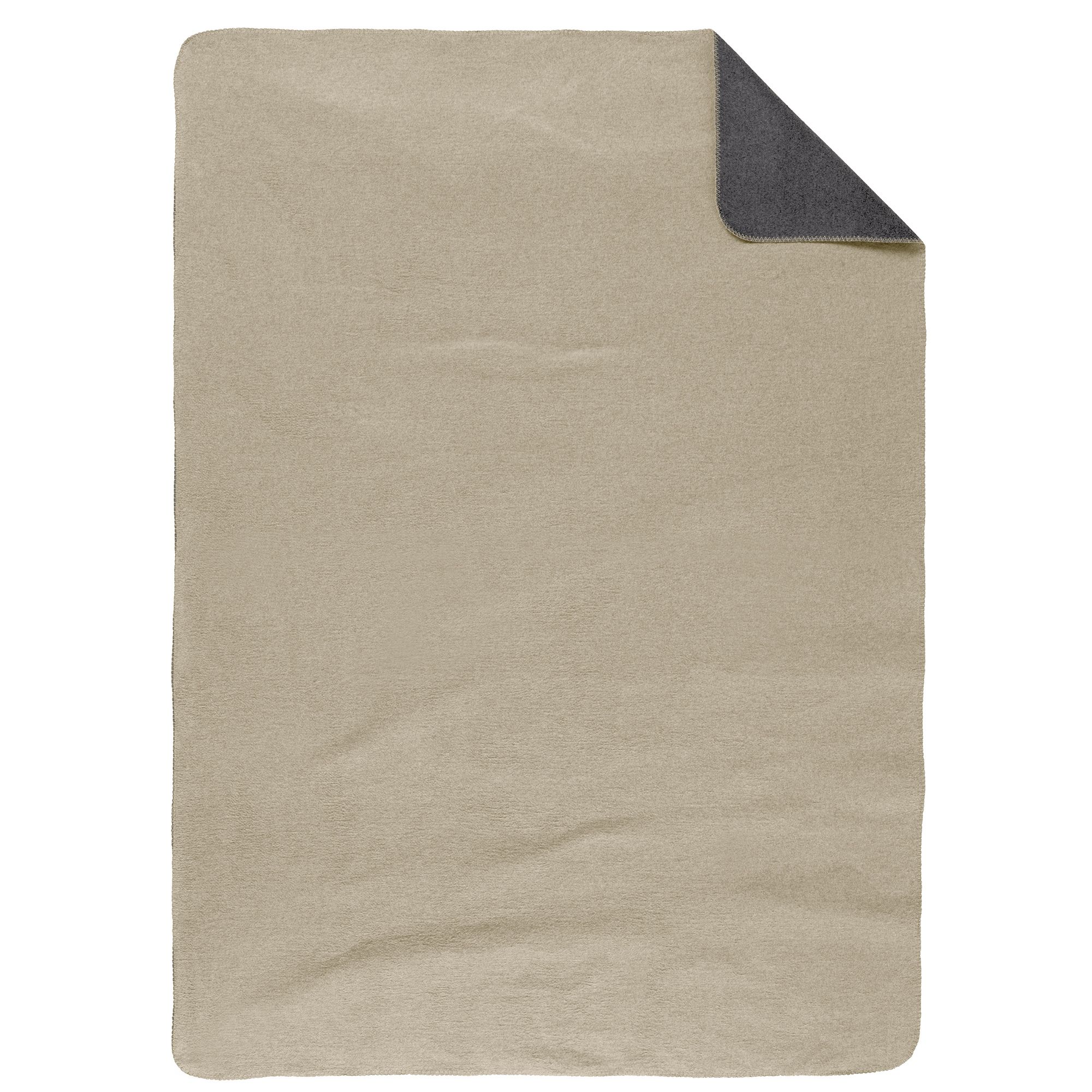 biberna® Wohndecke uni Melange Baumwoll Flanell ca. 150x200cm