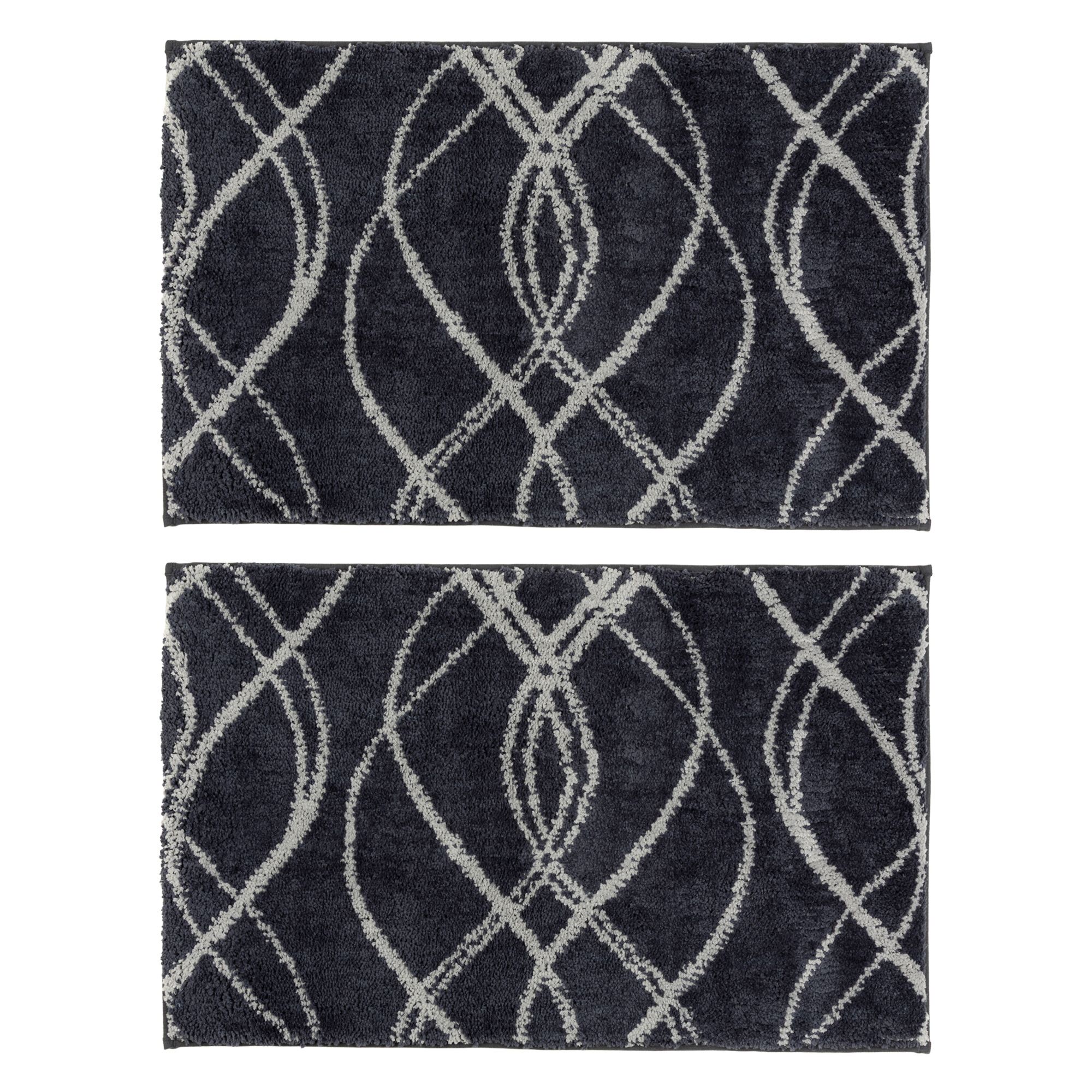 CASA FONDO 2 Fußmatten Streifen-Design Mikrofaser waschbar, ca. 50x80cm