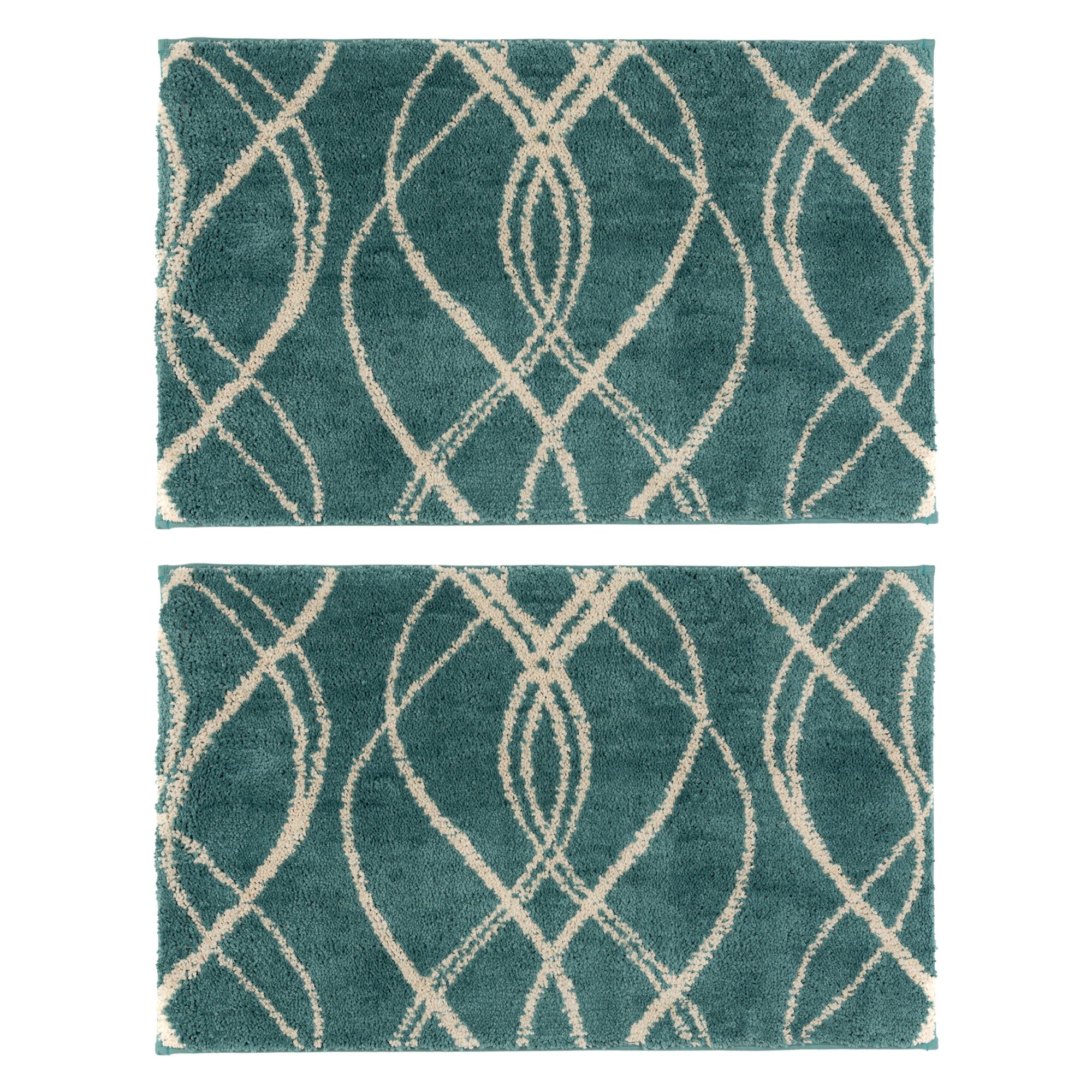 CASA FONDO 2 Fußmatten Streifen-Design Mikrofaser waschbar, ca. 50x80cm