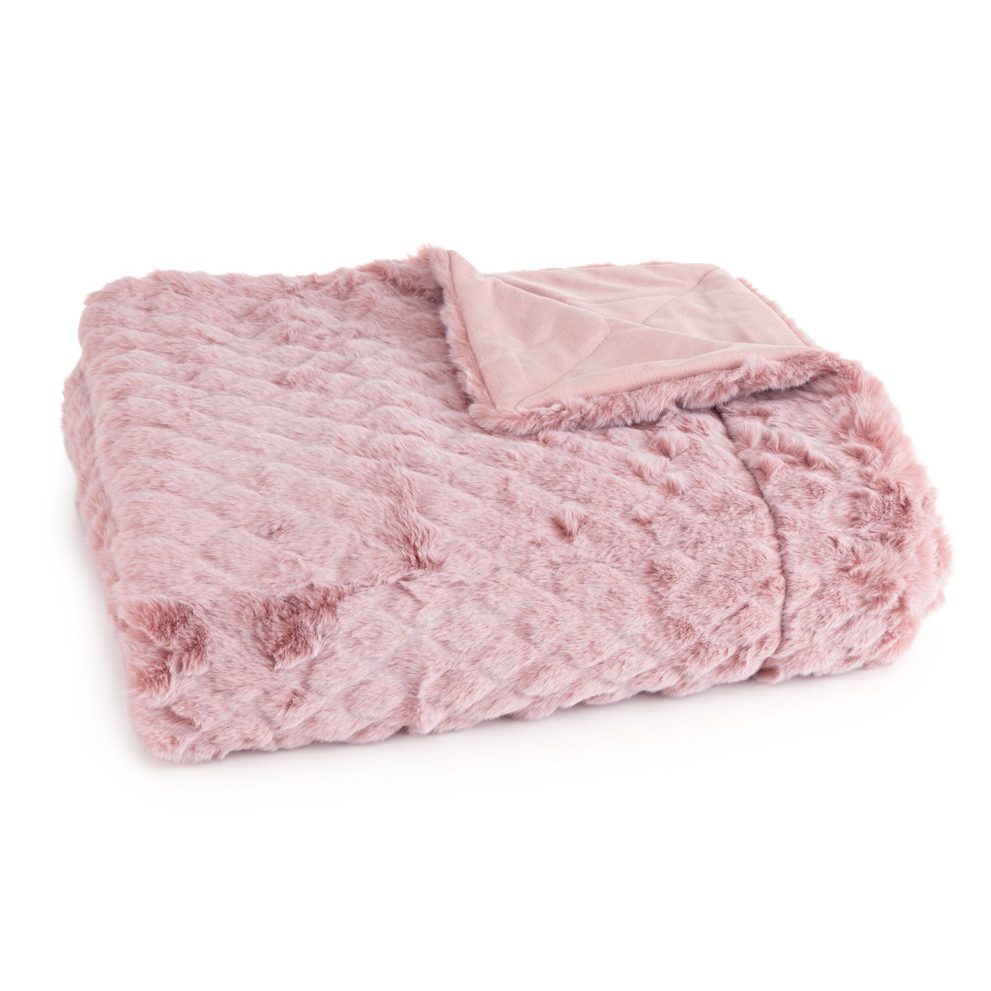 MONT CHALET Premium-Wendeplaid Lammfell-Imitat Diamant-Jacquard Mikrofaser, 150x200cm