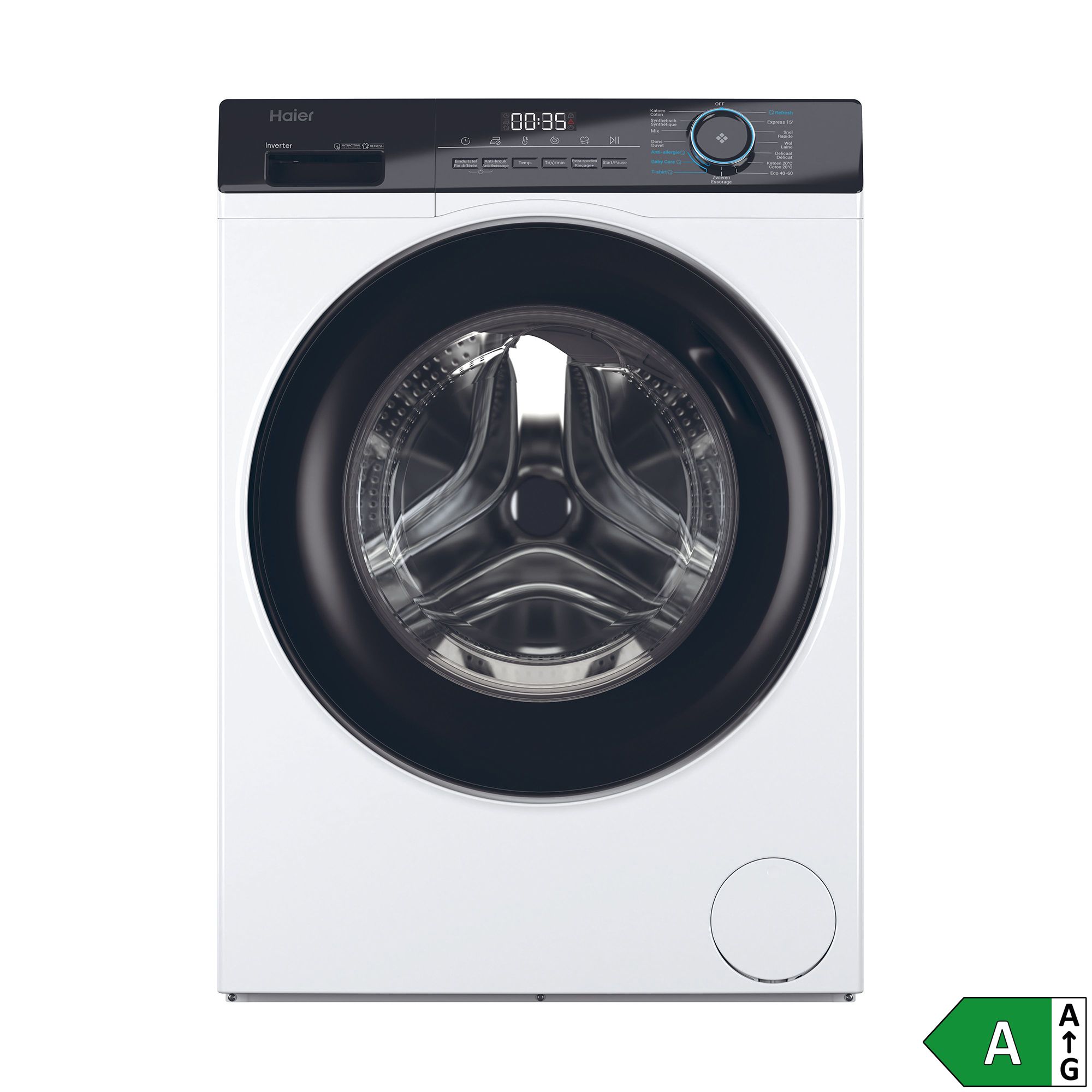 HAIER Waschmaschine 10kg, EEK A Refresh Programm Hygiene Plus, Energieeffizienzklasse A