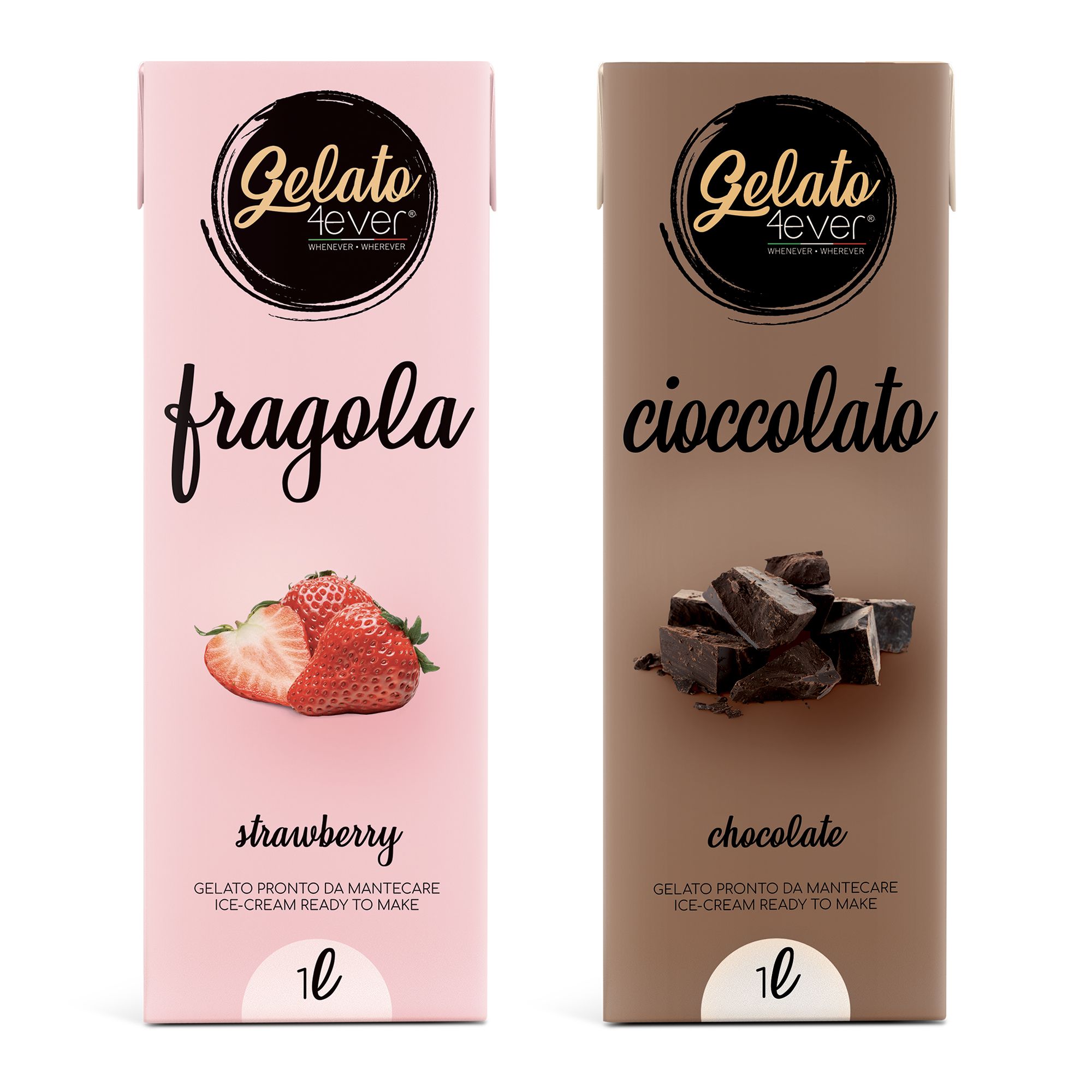 GELATO4EVER® Fertigmix Speiseeis gemischt oder sortenrein Inhalt 2x 1.000ml