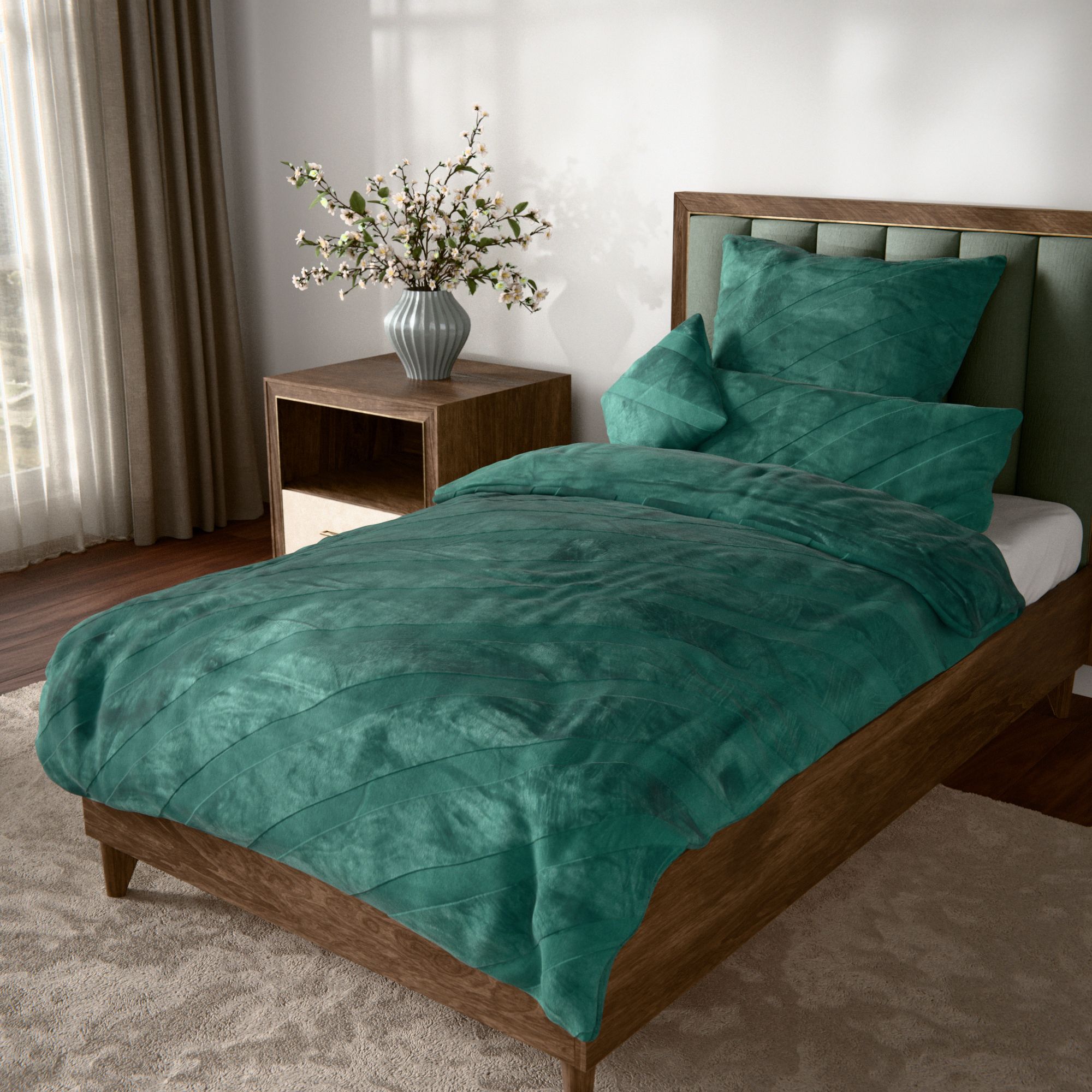 MONT CHALET Wendebettwäsche 3D-Streifen Mikrofaser Chinchilla Einzelbett, 4tlg.