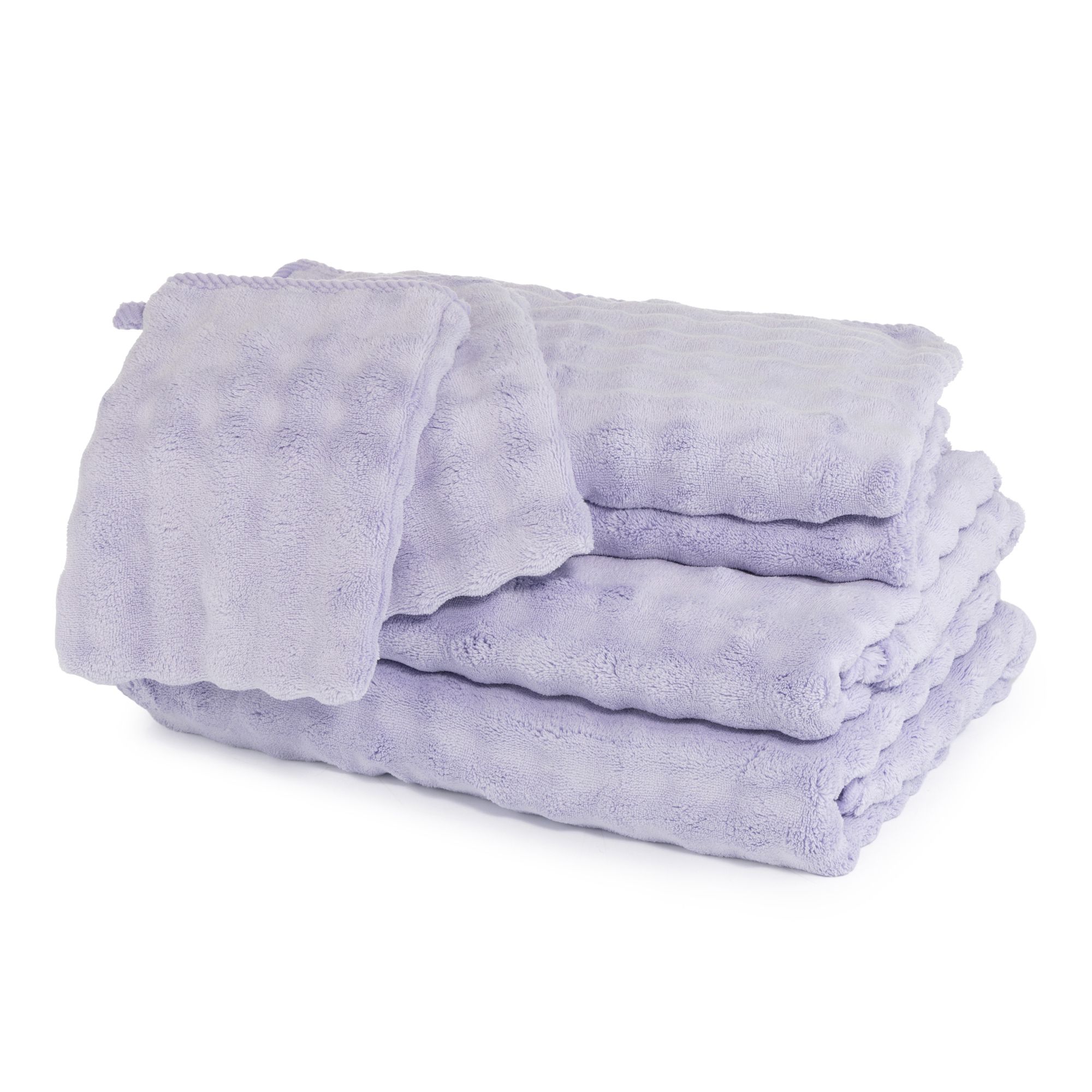 BADIZIO Softdry Handtuch-Set uni 3D-Effekt Bubbles Mikrofaser 6tlg.