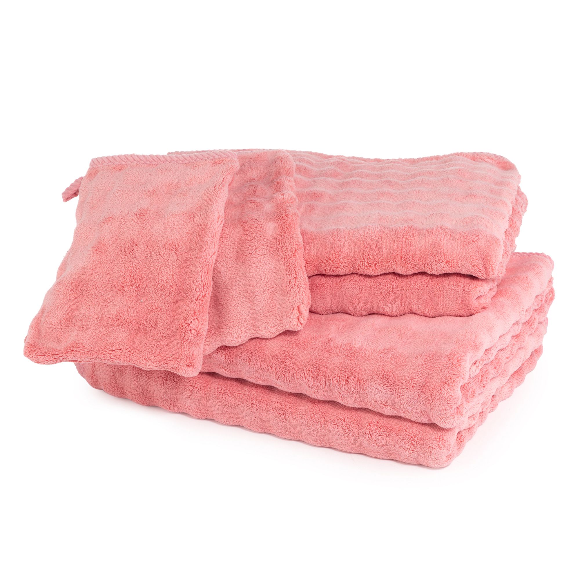 BADIZIO Softdry Handtuch-Set uni 3D-Effekt Bubbles Mikrofaser 6tlg.