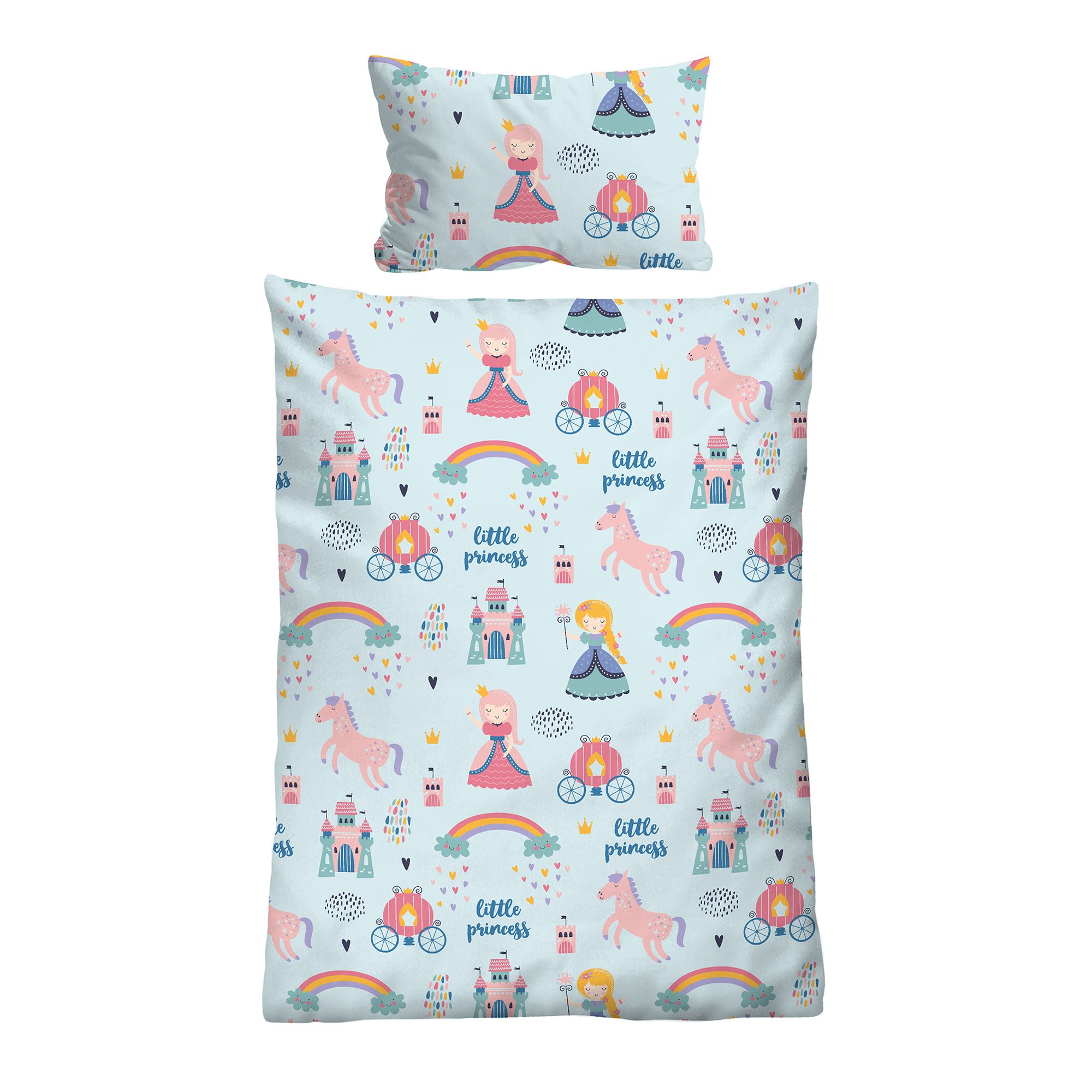 biberna® Kinderbettwäsche Little Princess Baumwoll Feinbiber Einzelbett, 2tlg.