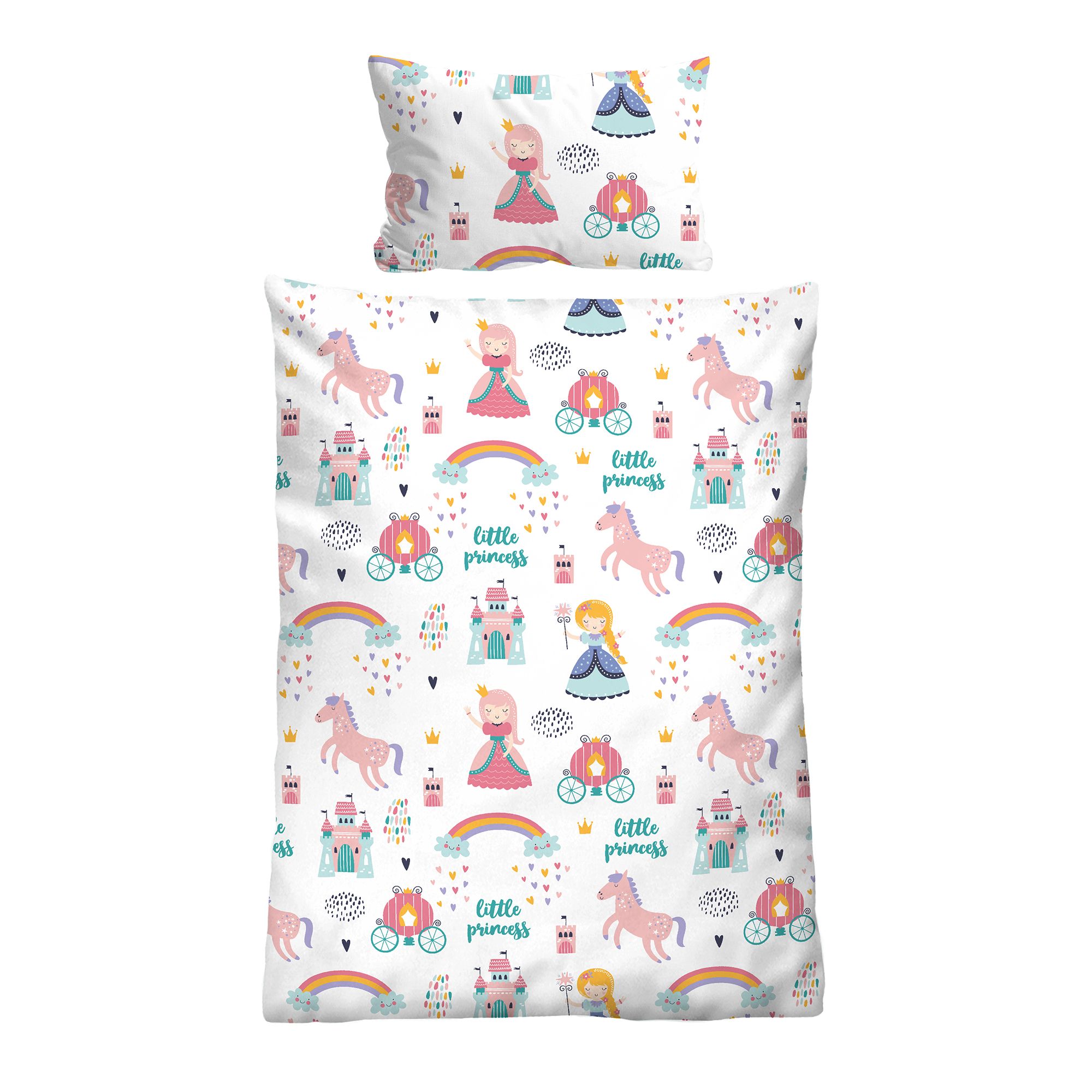 biberna® Kinderbettwäsche Little Princess Baumwoll Feinbiber Einzelbett, 2tlg.