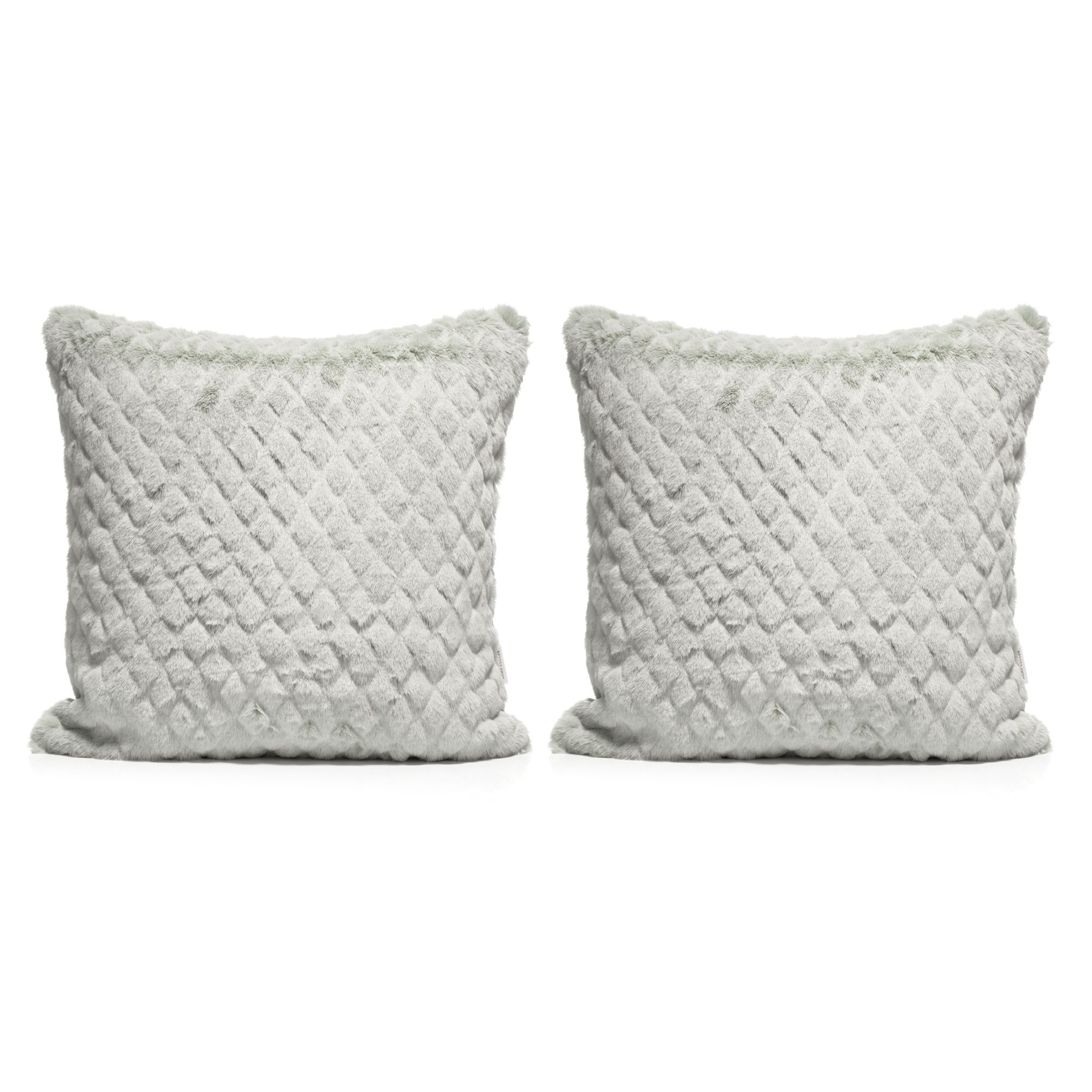 MONT CHALET 2 Kissenhüllen Lammfell-Imitat Diamant-Jacquard Mikrofaser, 50x50cm
