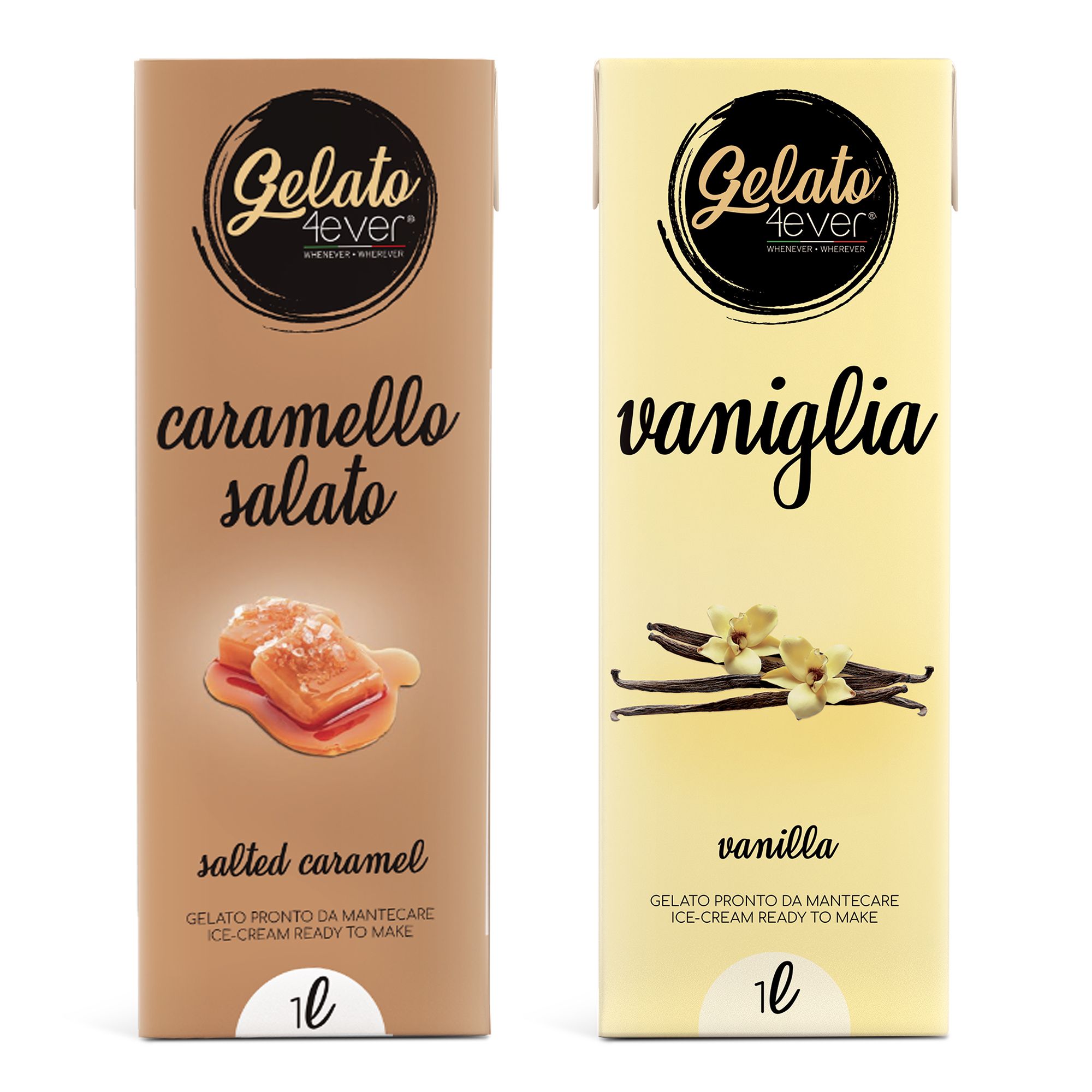  GELATO4EVER® Fertigmix Speiseeis gemischt oder sortenrein Inhalt 2x 1.000ml