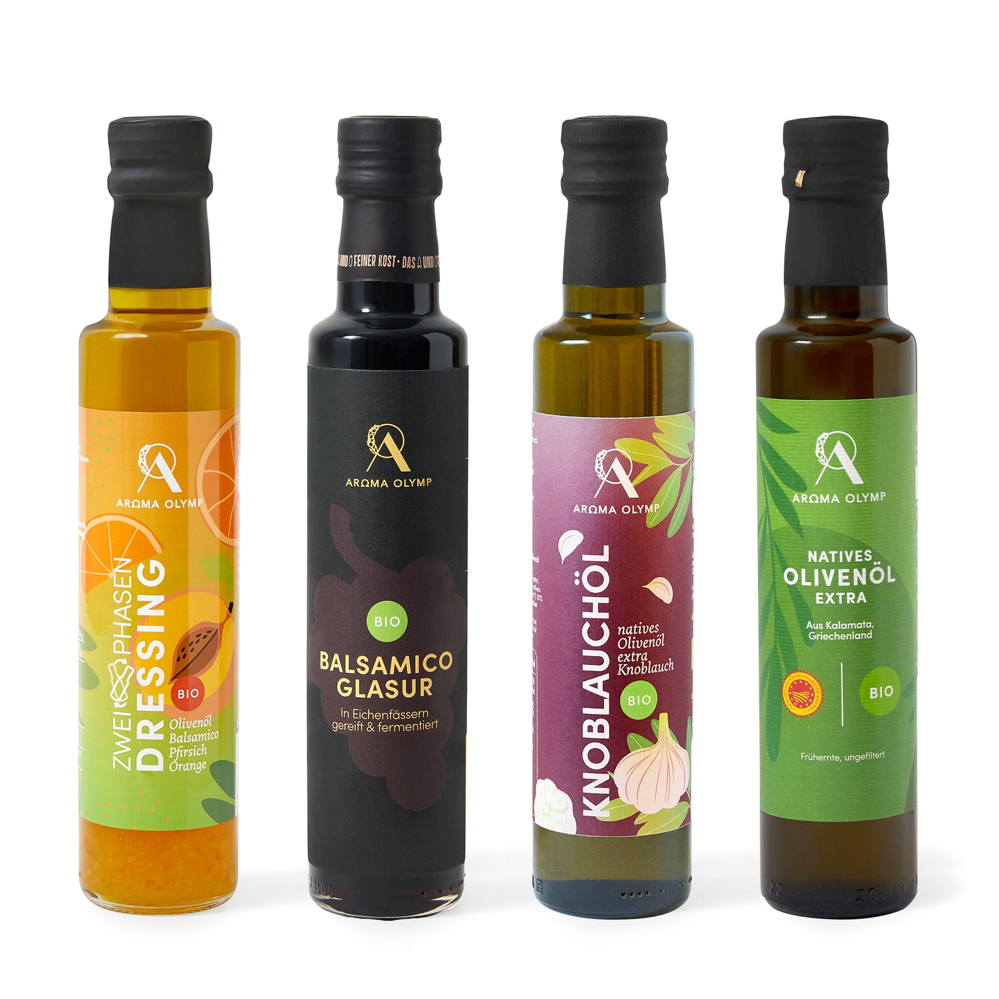 AROMA OLYMP Bio Gourmet Selektion 4 versch. Produkte exklusiv für QVC Inhalt 4x 250ml