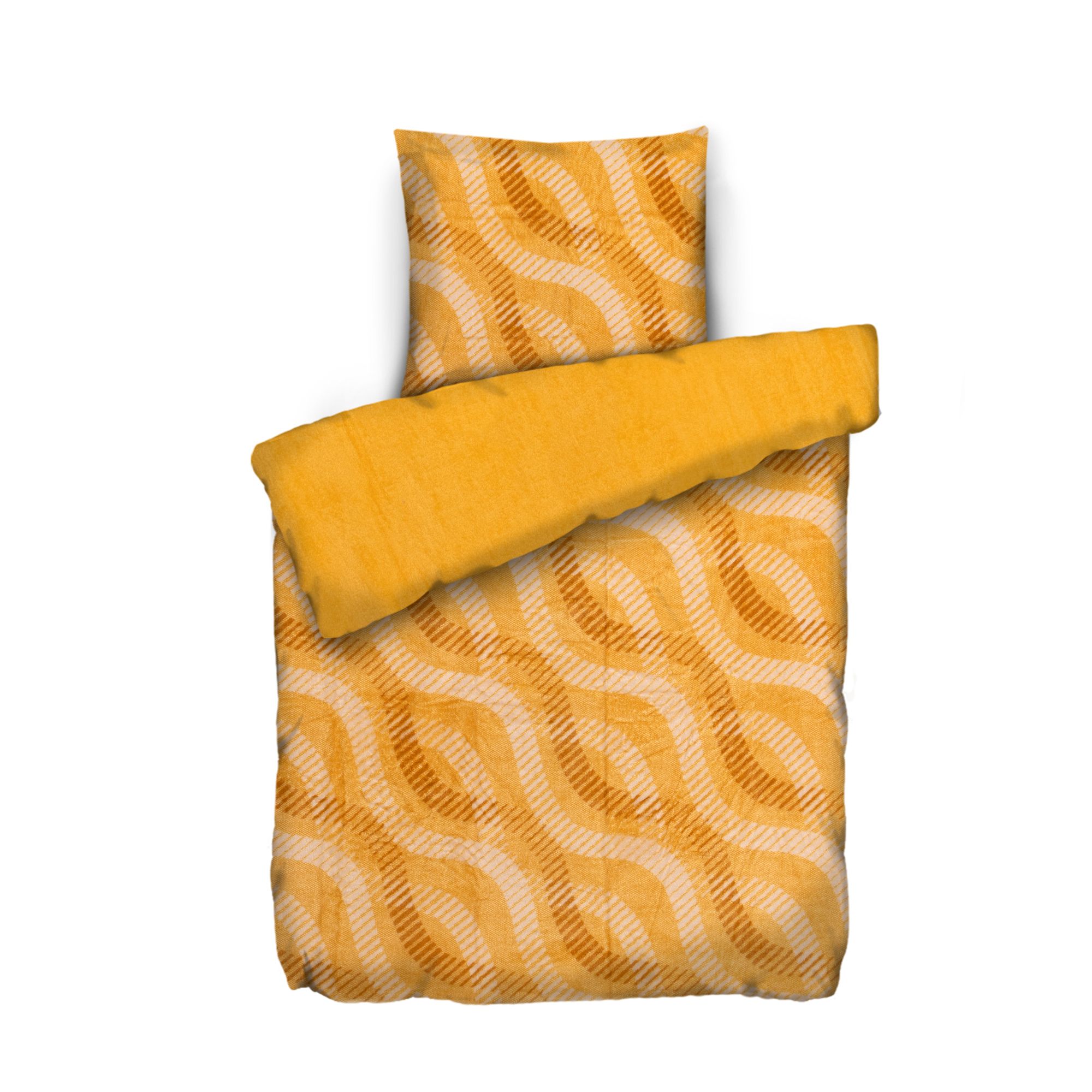 BADIZIO Classic Wendebettwäsche Wellen-Design Mikrofaser Plüsch Einzelbett, 2tlg.