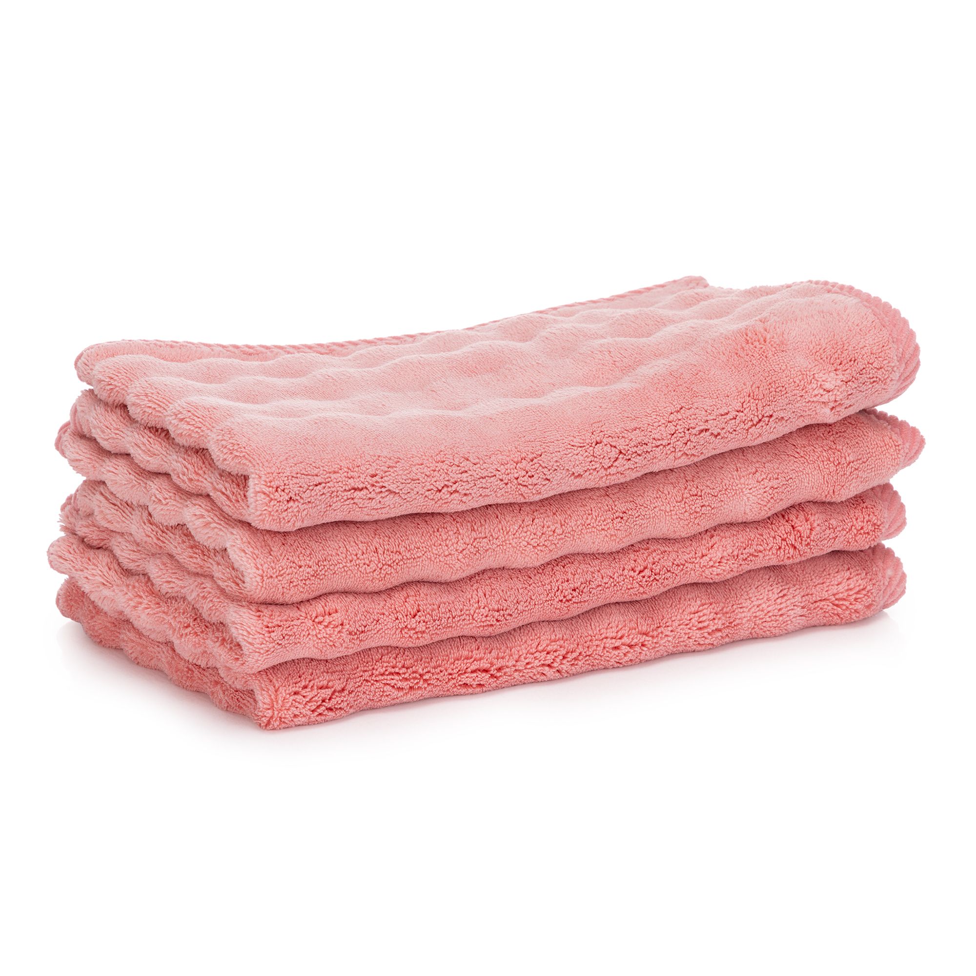 BADIZIO Softdry Gästehandtücher uni 3D-Effekt Bubbles Mikrofaser 4tlg.