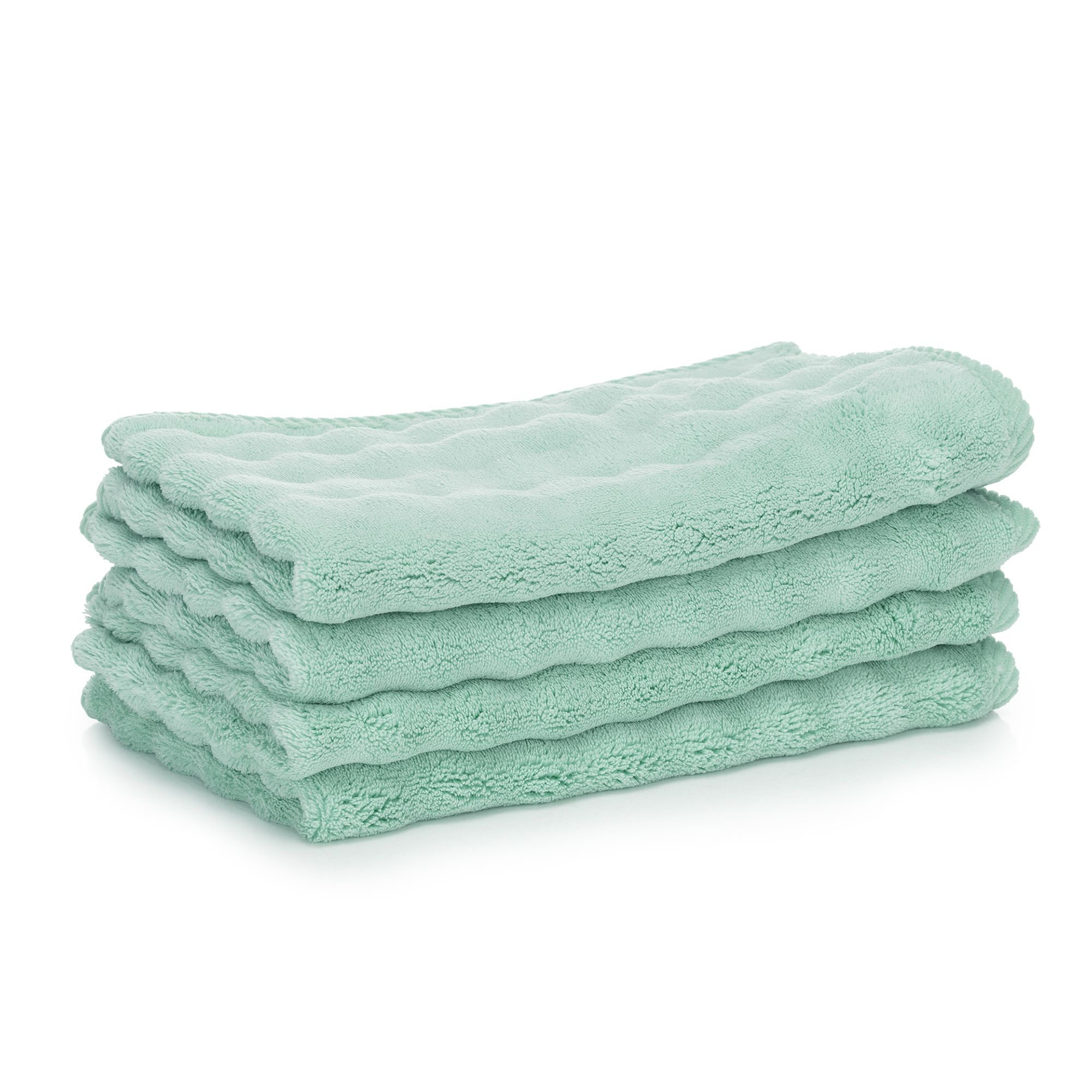 BADIZIO Softdry Gästehandtücher uni 3D-Effekt Bubbles Mikrofaser 4tlg.